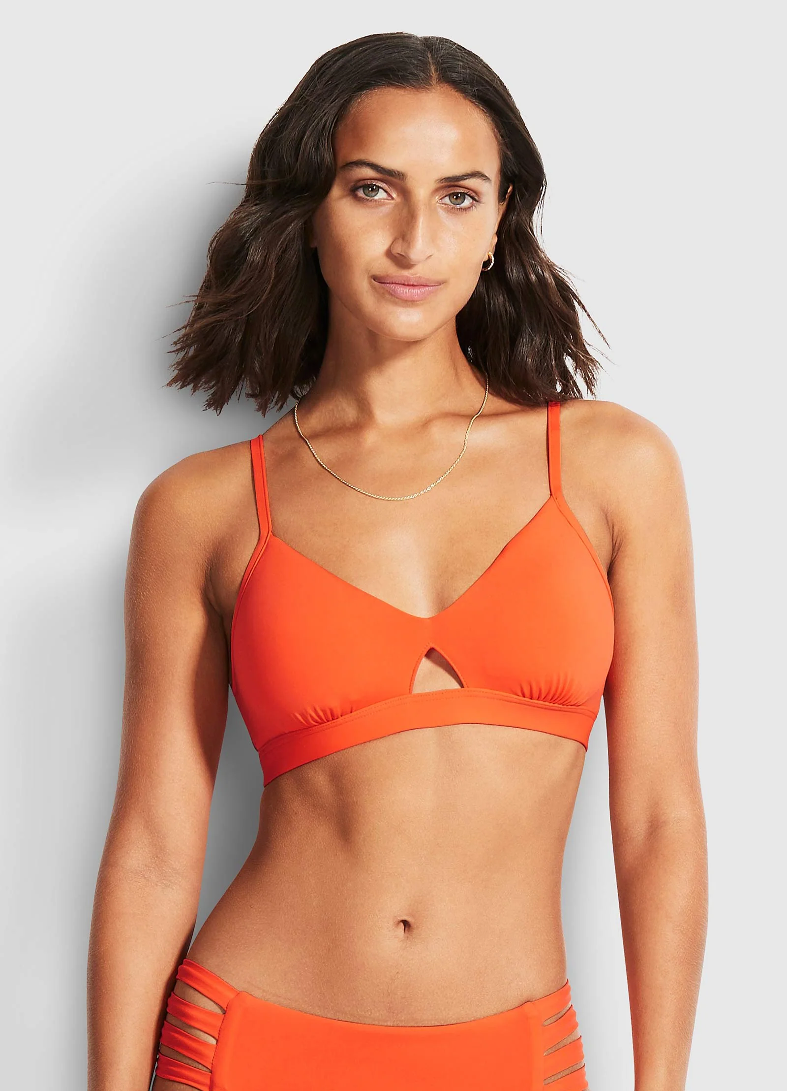 Active Hybrid Bralette Bikini Top - Spicy Orange - Image 2