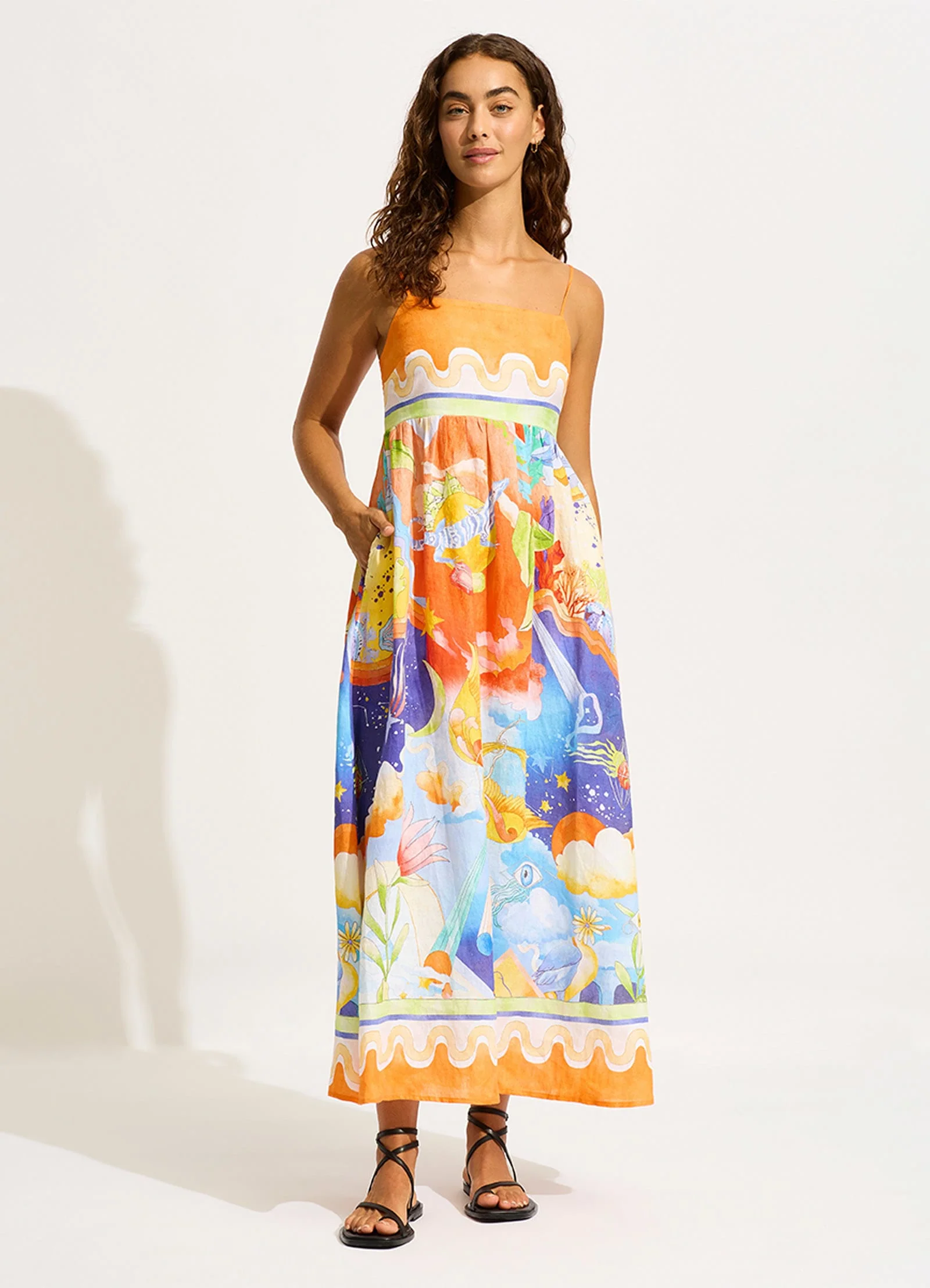 Aquarius Maxi Dress - Turquoise - Image 2