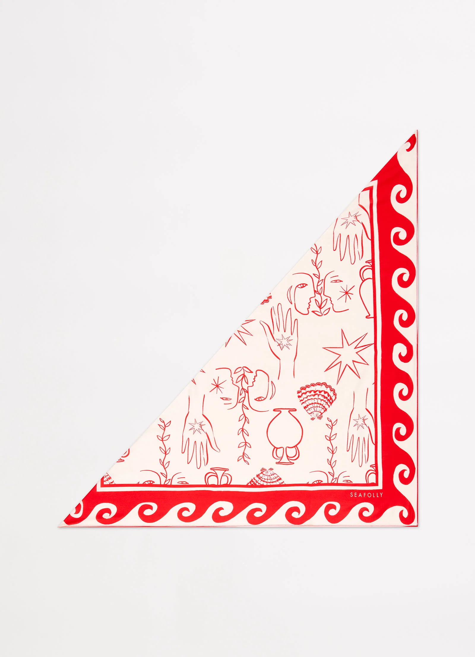 Atlantis Faces Scarf - Chilli Red - Image 3