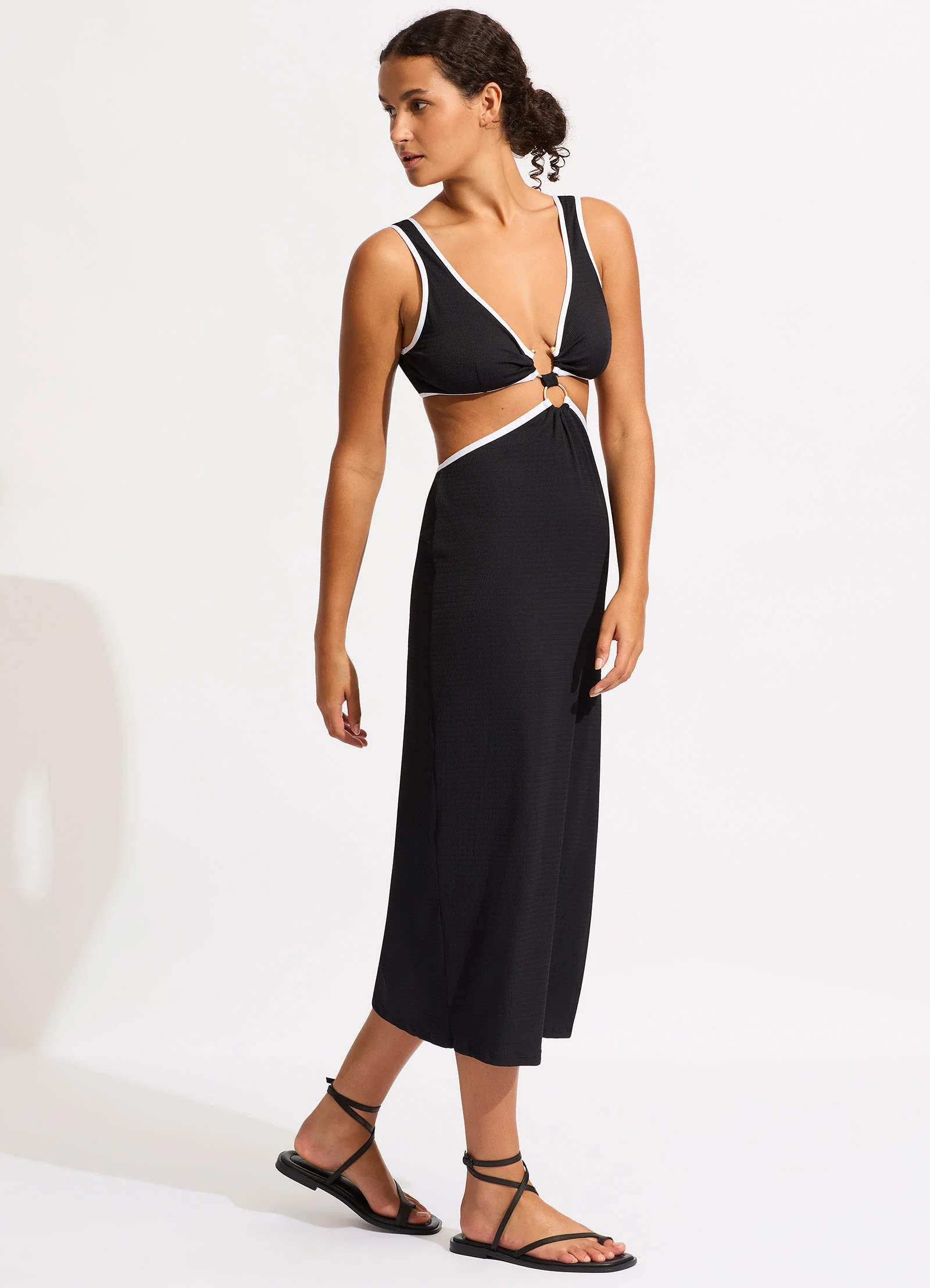 Beach Bound Beach Boidi Midi Dress - Black - Image 2