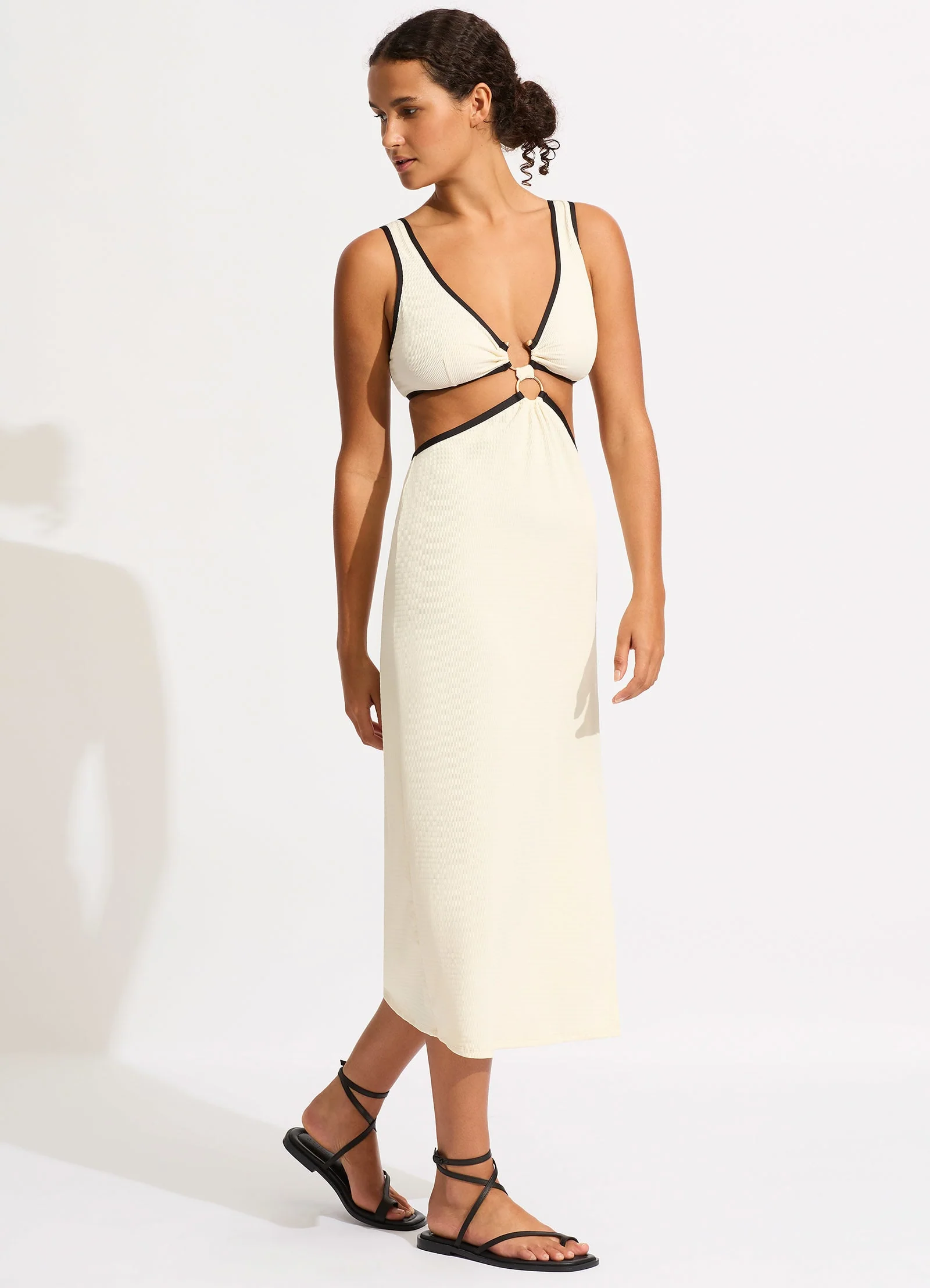 Beach Bound Beach Boidi Midi Dress - Ecru - Image 2
