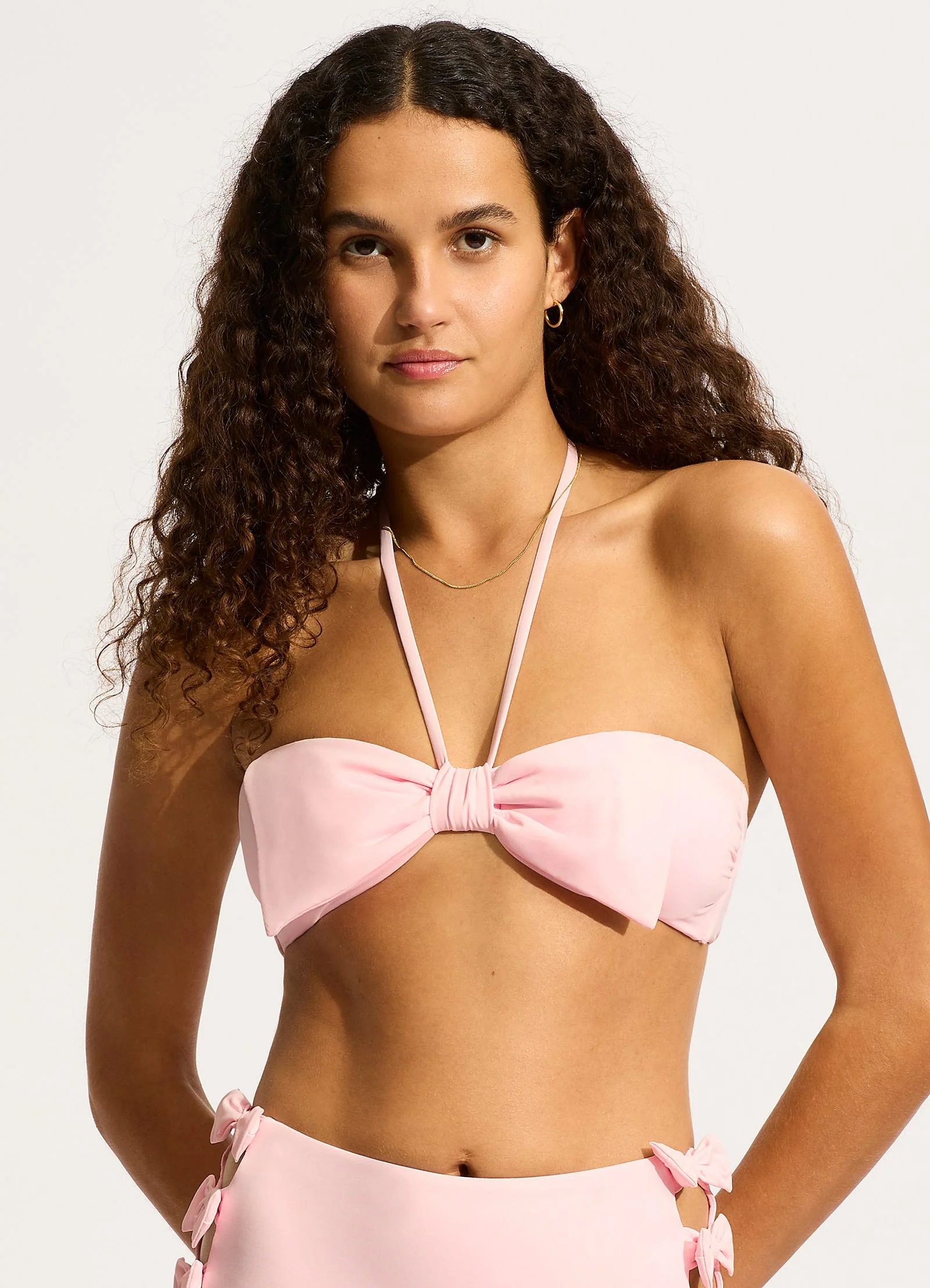 Beau Bow Front Bandeau Bikini Top - Blossom - Image 2