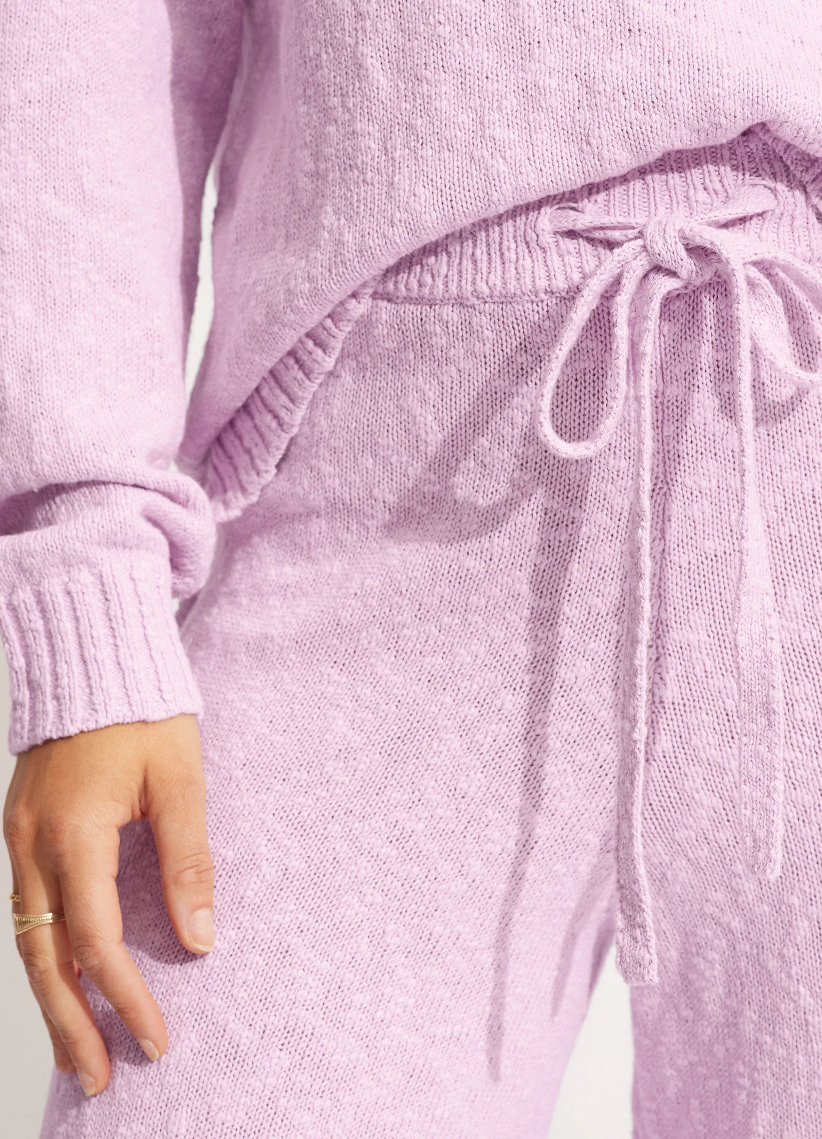 Boucle Knit Pant - Lilac - Image 2