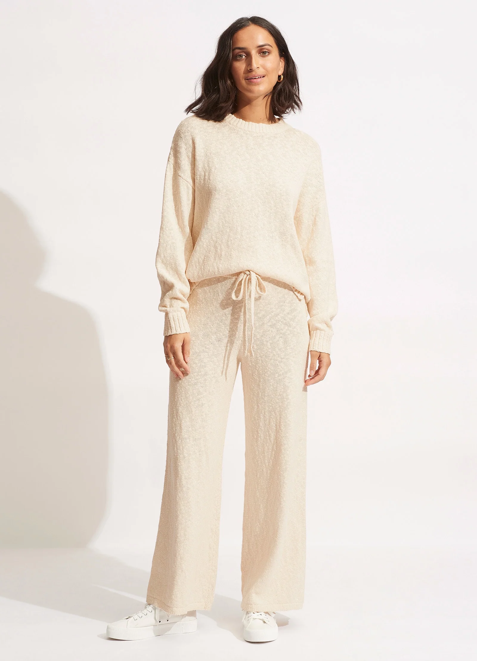 Boucle Knit Pant - Sand - Image 2