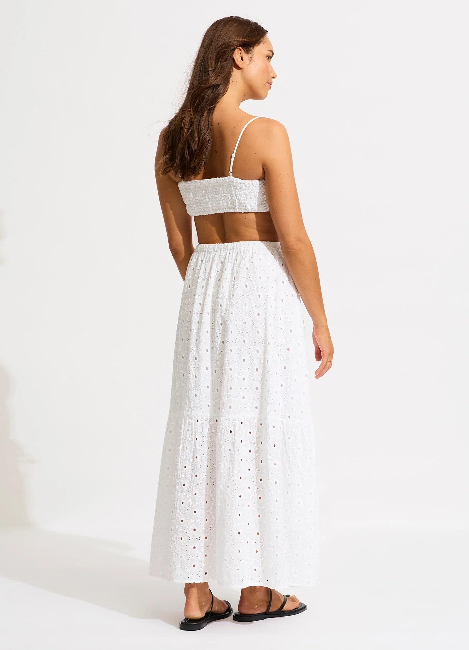Broderie Crop Top - White - Image 3