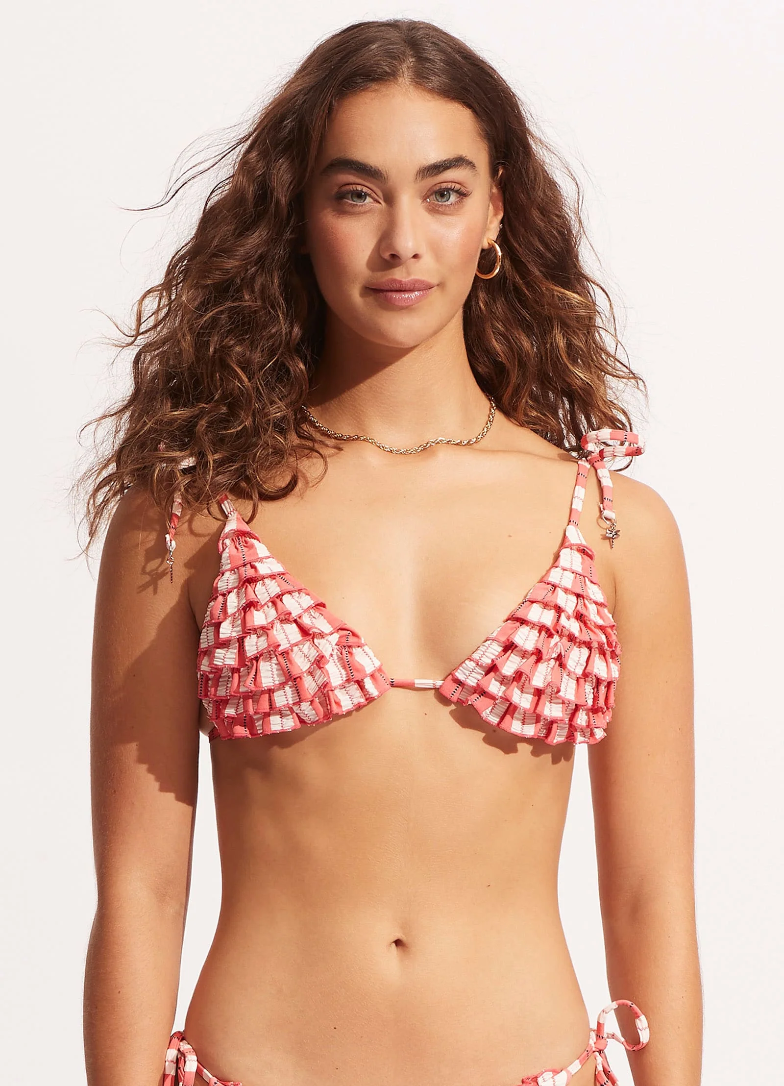 Cabana Ruffle Slide Tri - Sunkissed Coral - Image 2