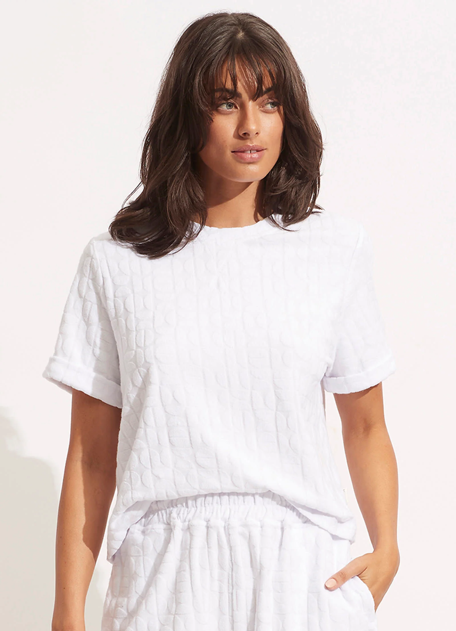 Capri Terry Tee - White - Image 2