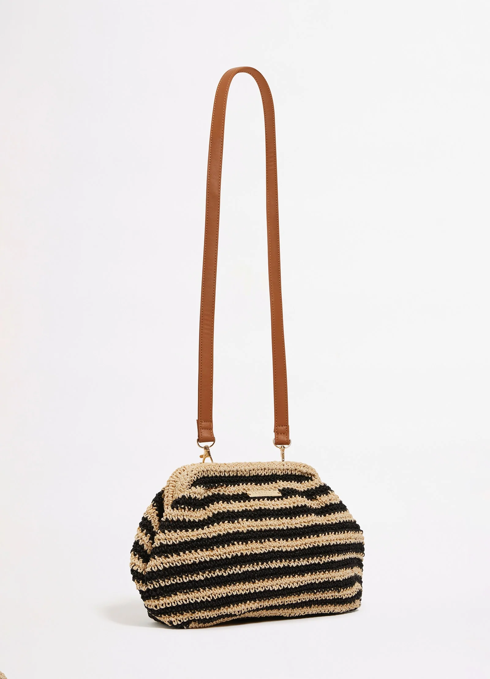 Carriedaway Raffia Stripe Pouch Bag - Image 2