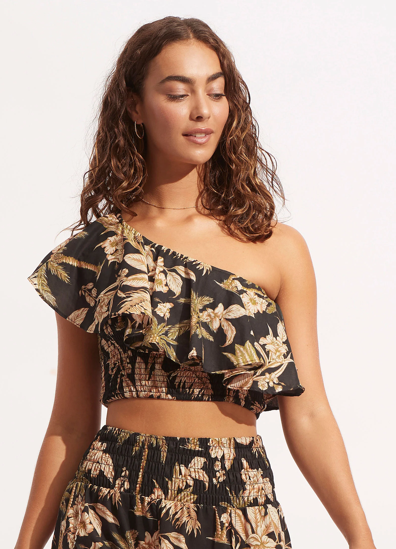 Castaway One Shoulder Top - Black - Image 2