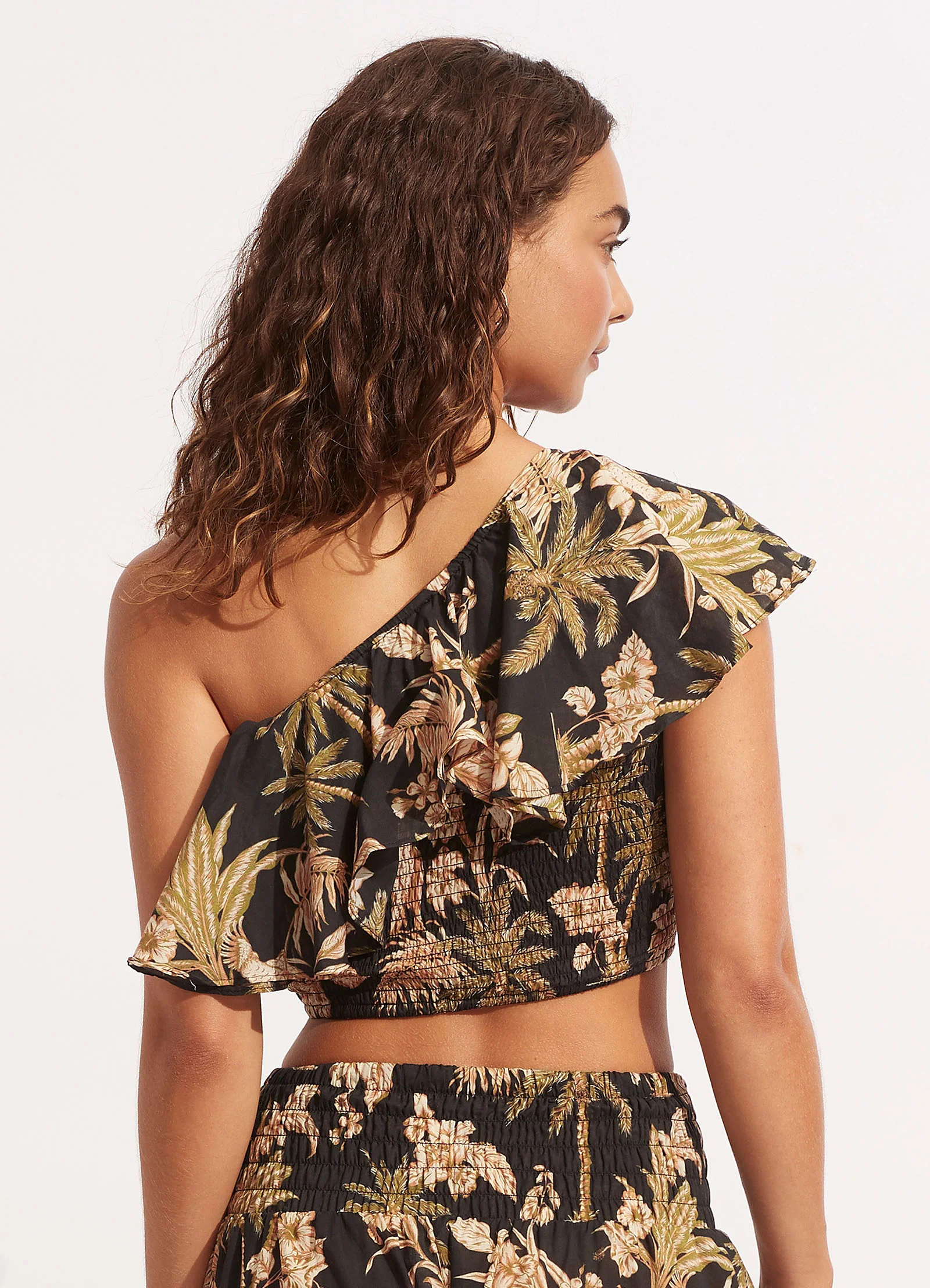 Castaway One Shoulder Top - Black - Image 4