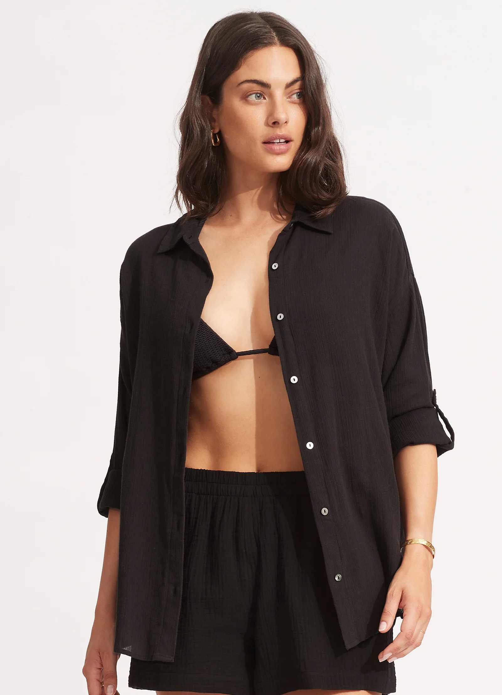 Classic Beach Shirt - Black - Image 2