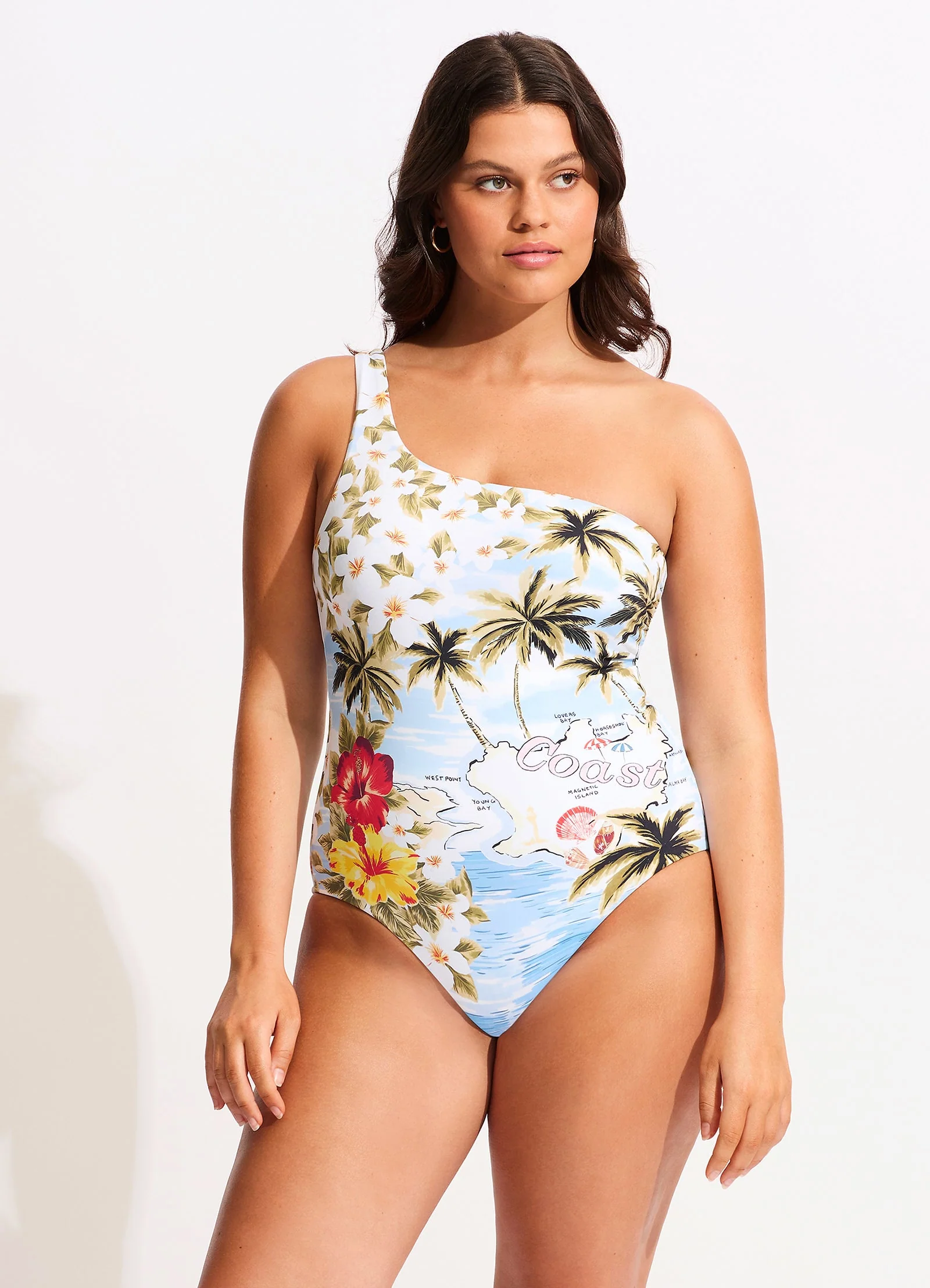 Coast To Coast One Shoulder One Piece - Powder Blue - Image 2