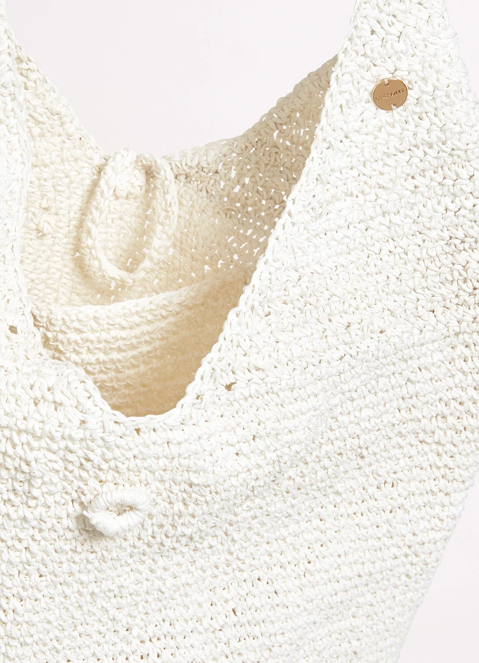 Cocoon Woven Tote - White - Image 4