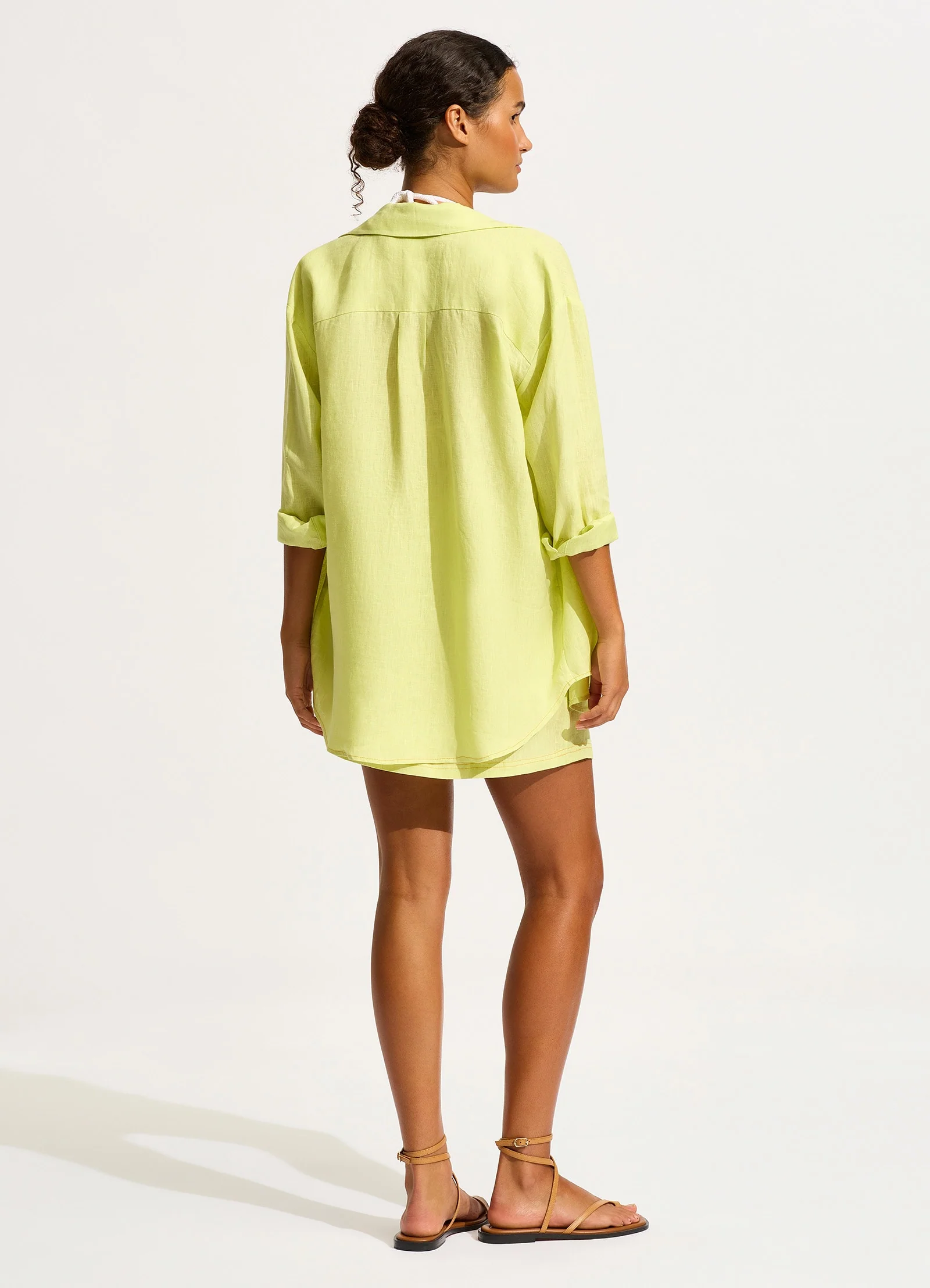 Corfu Contrast Stitch Skirt - Pistachio - Image 4
