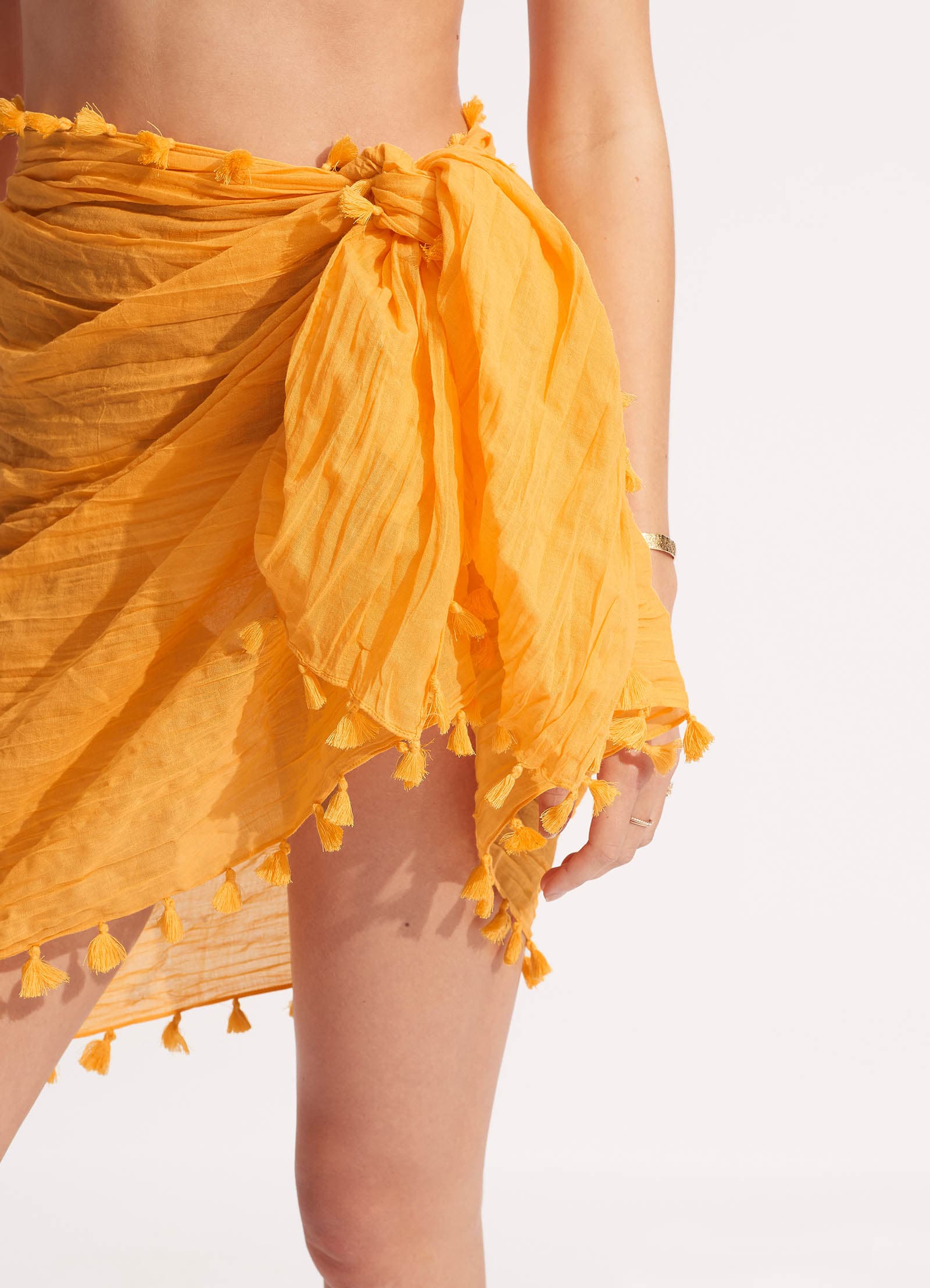 Cotton Gauze Sarong - Rockmelon - Image 4
