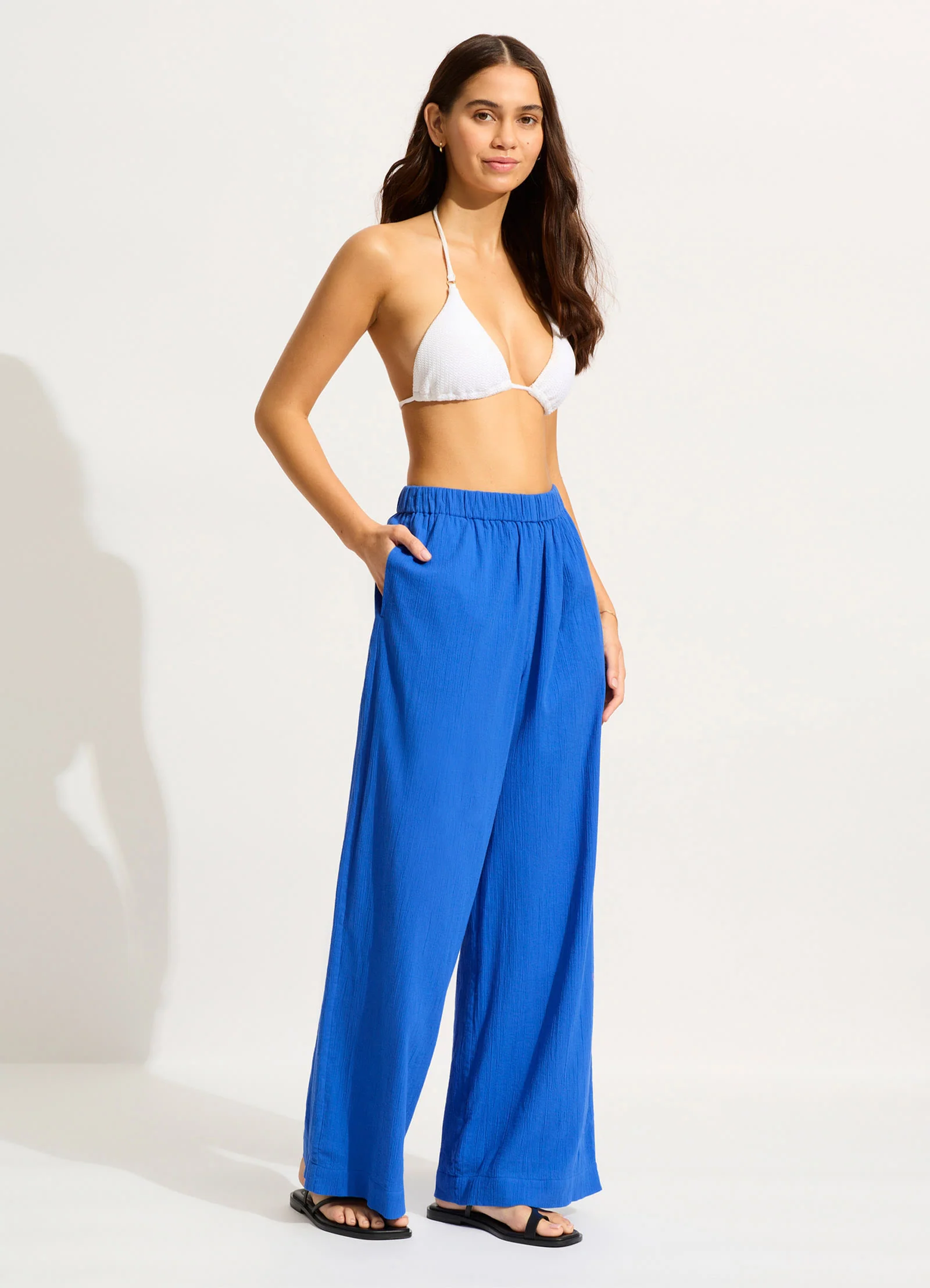 Crinkle Beach Pant - Azure - Image 3