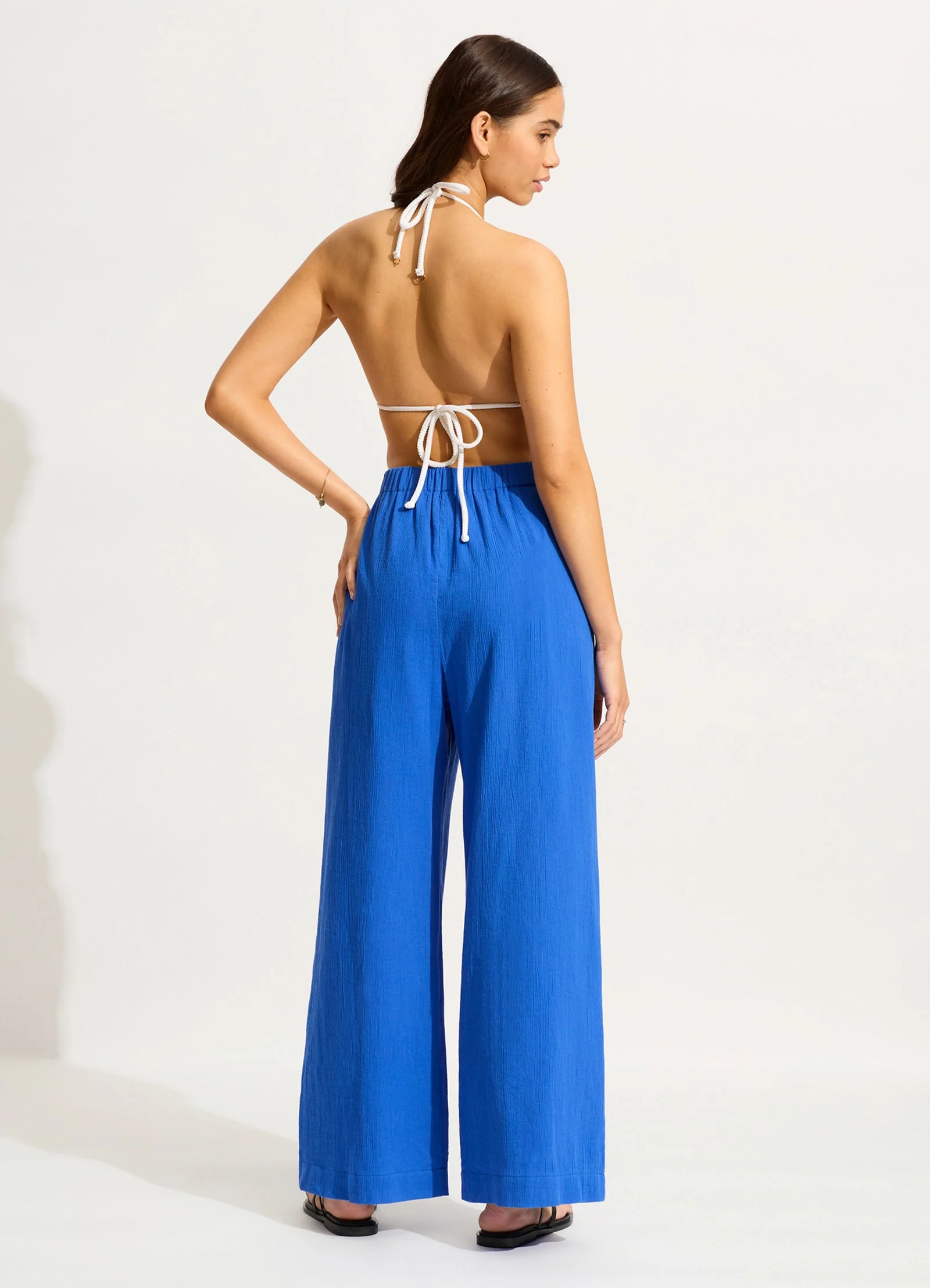 Crinkle Beach Pant - Azure - Image 4