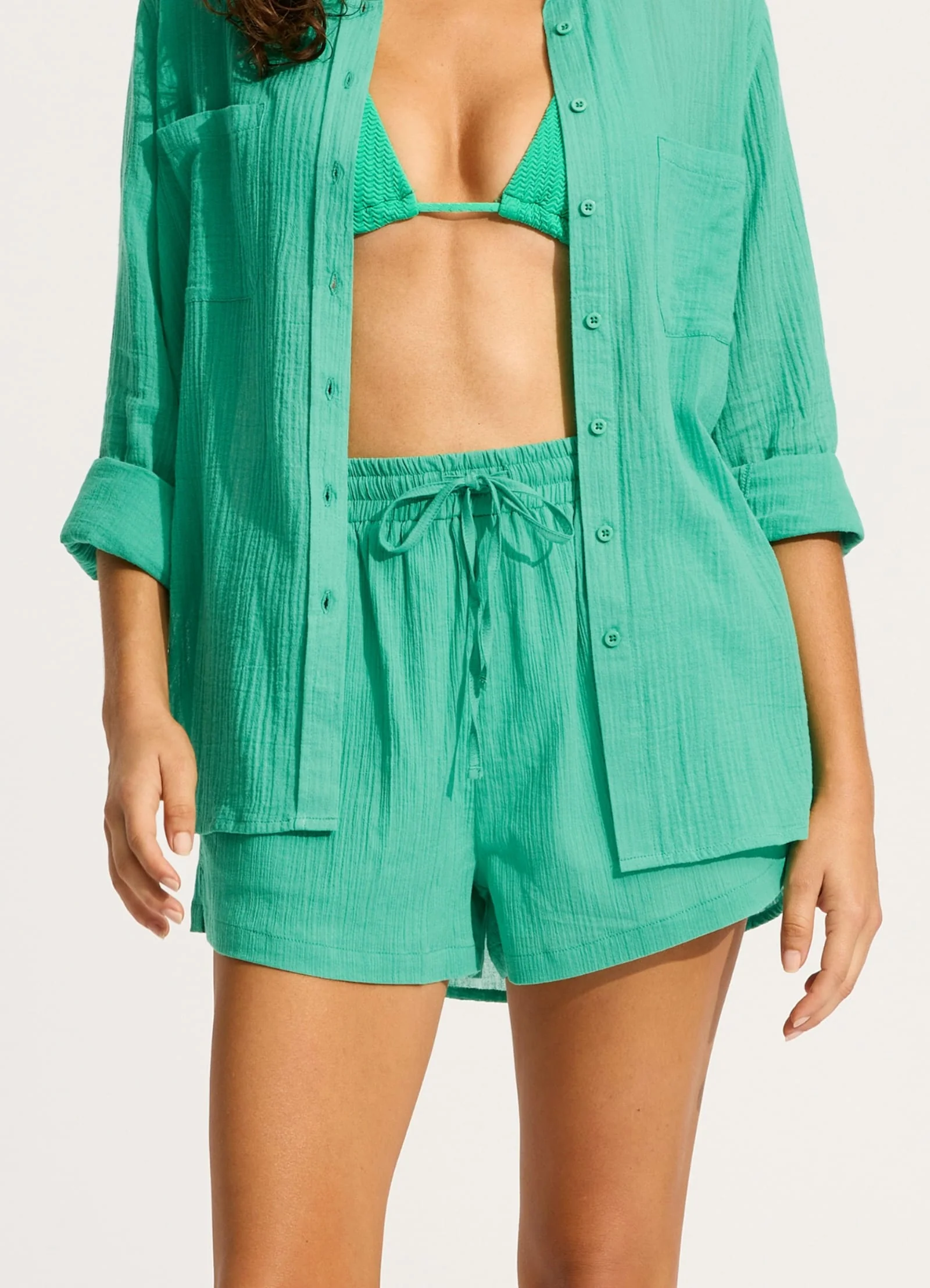 Crinkle Short - Aquatic Blue - Image 2