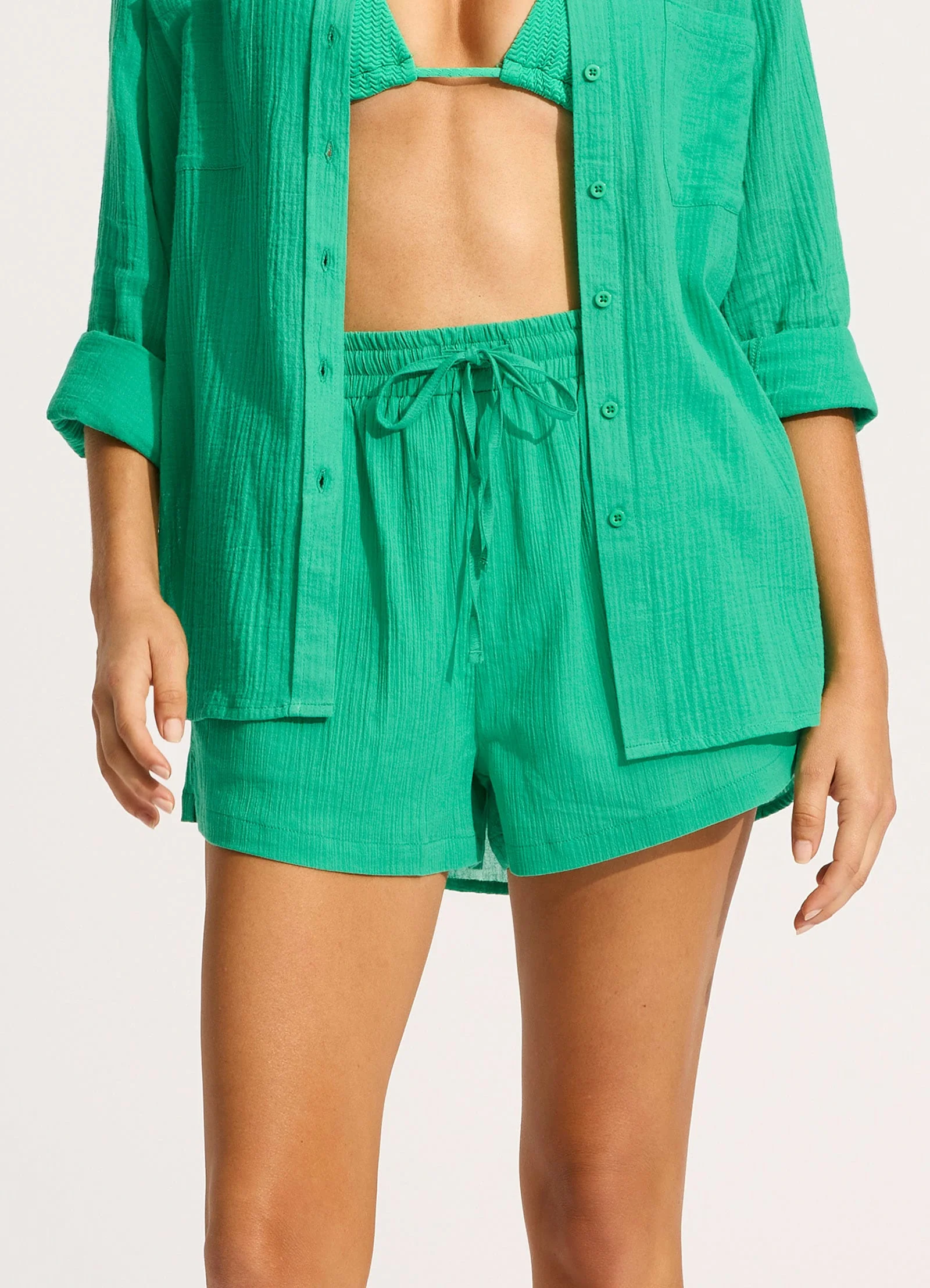 Crinkle Short - Jade - Image 2