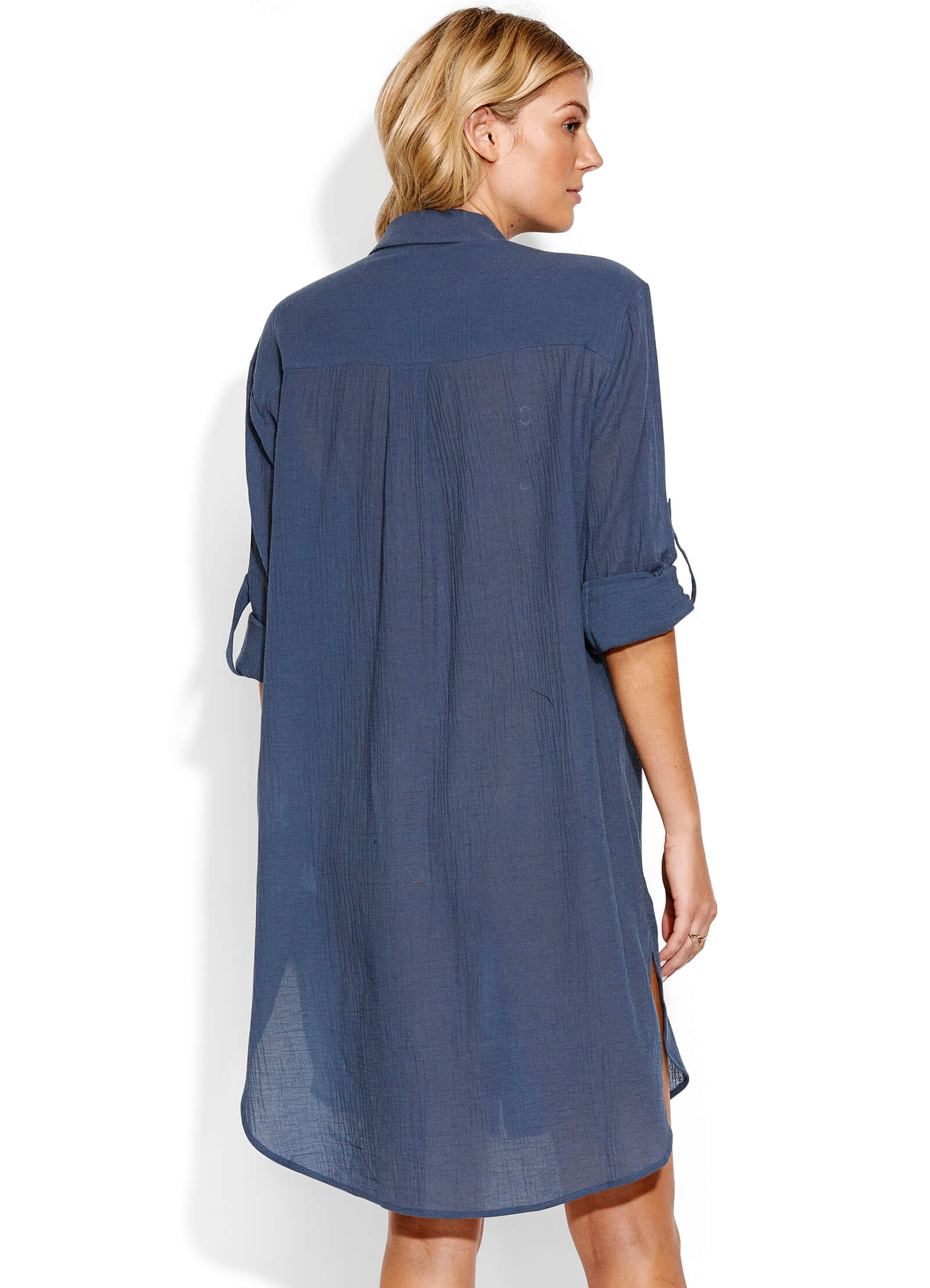Crinkle Twill Beach Shirt - Blueprint - Image 2