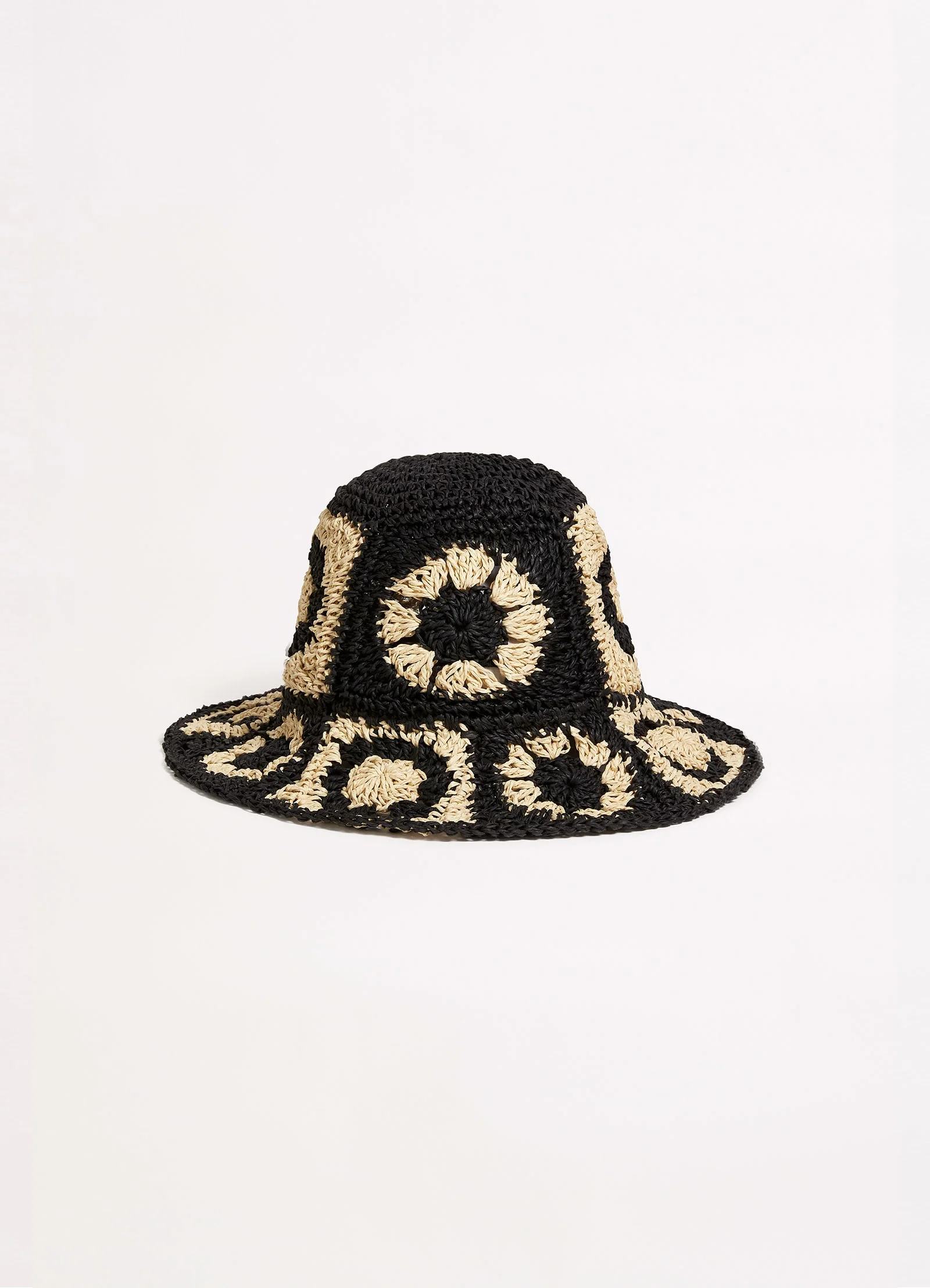 Crochet Hat - Black/Natural - Image 7