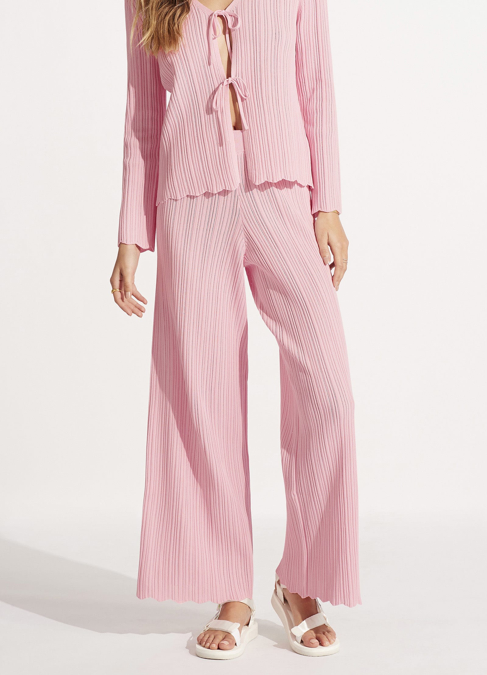 Crochet Knit Pant - Parfait Pink - Image 2