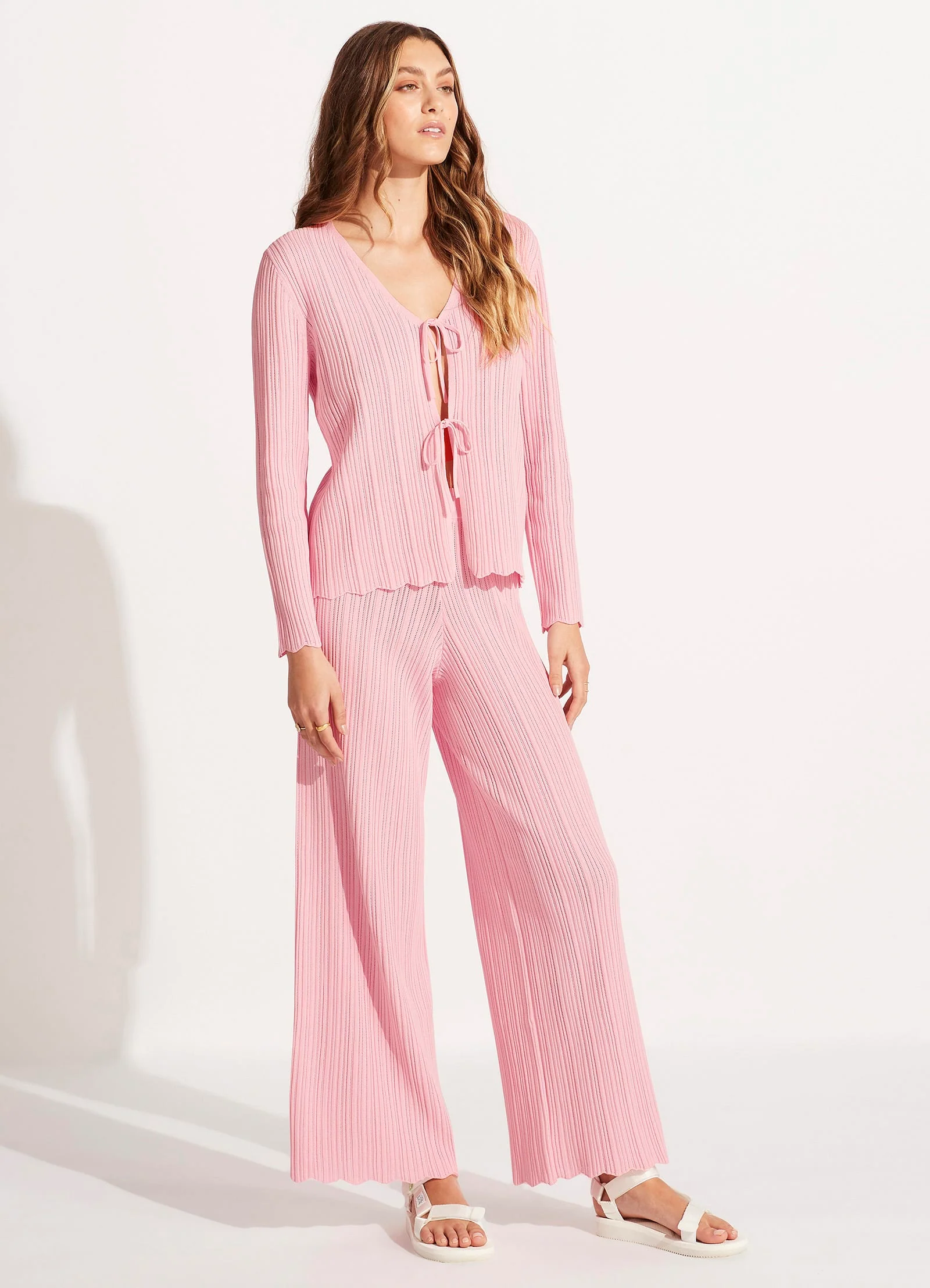 Crochet Knit Pant - Parfait Pink - Image 3