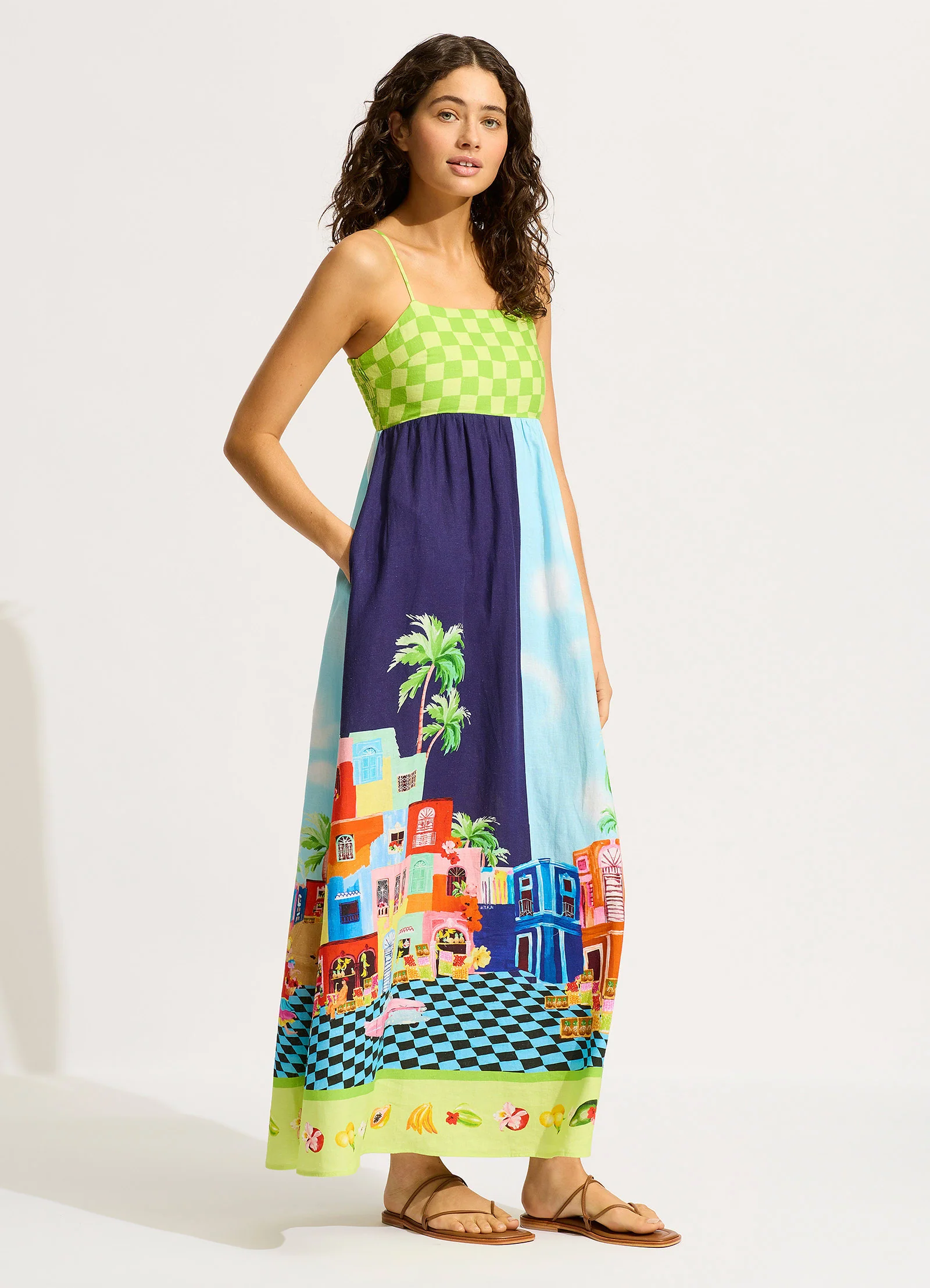 Cuba Maxi Dress - Turquoise - Image 2