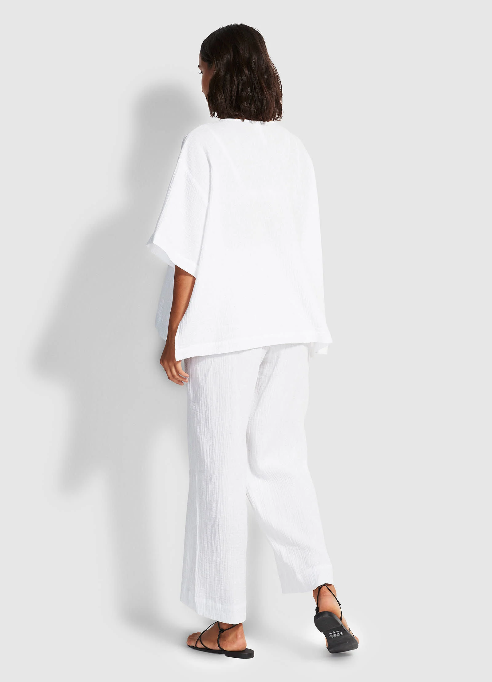 Double Cloth Shirred Pants - White - Image 4