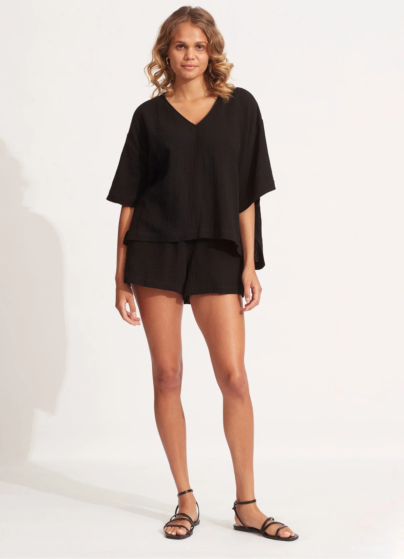 Double Cloth Short - Black