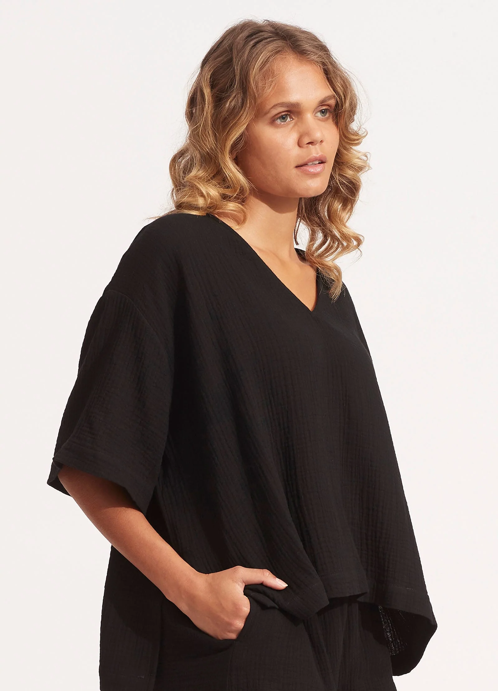 Double Cloth Top - Black - Image 2