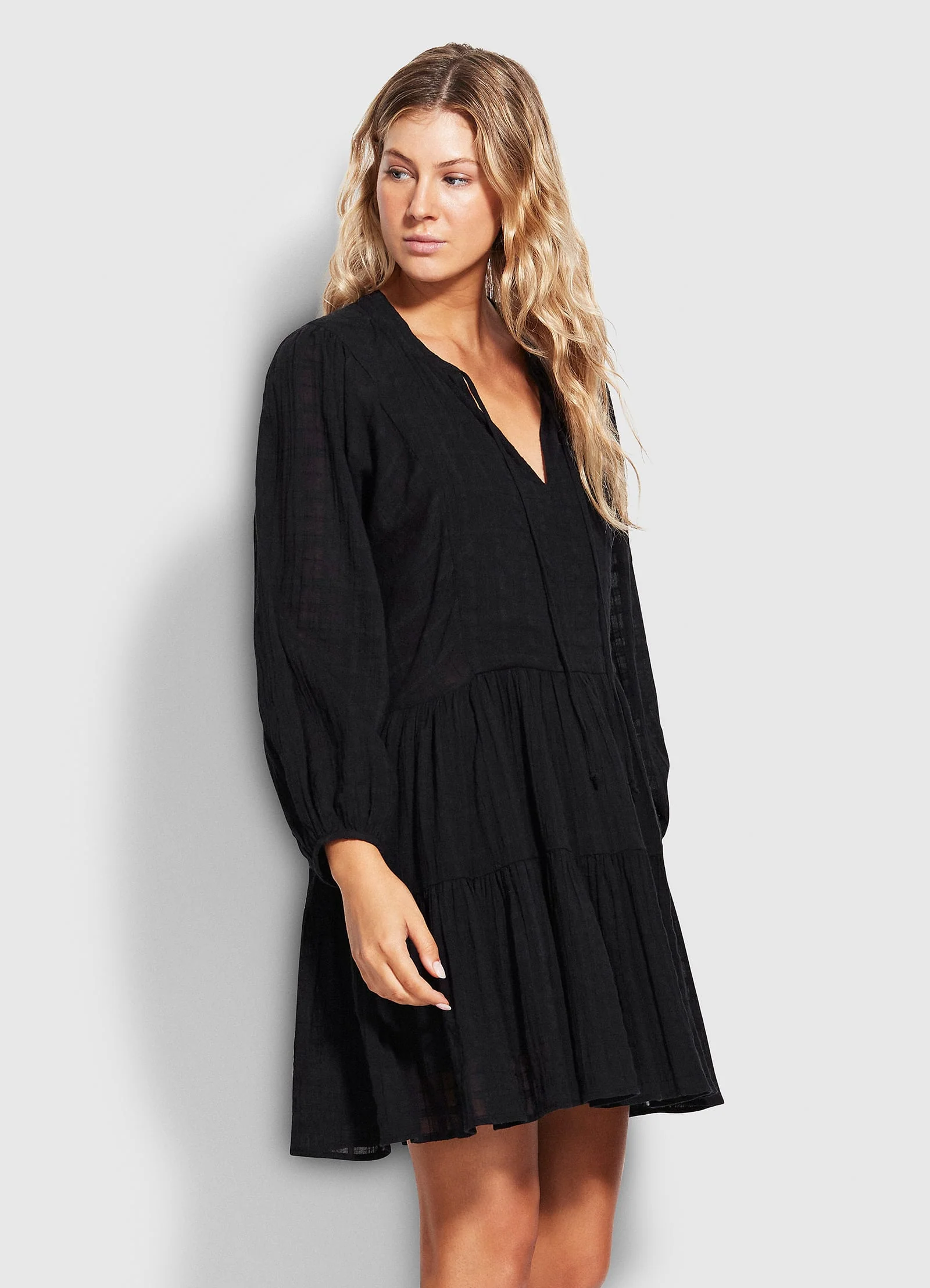 Drifter Tiered Dress - Black - Image 3