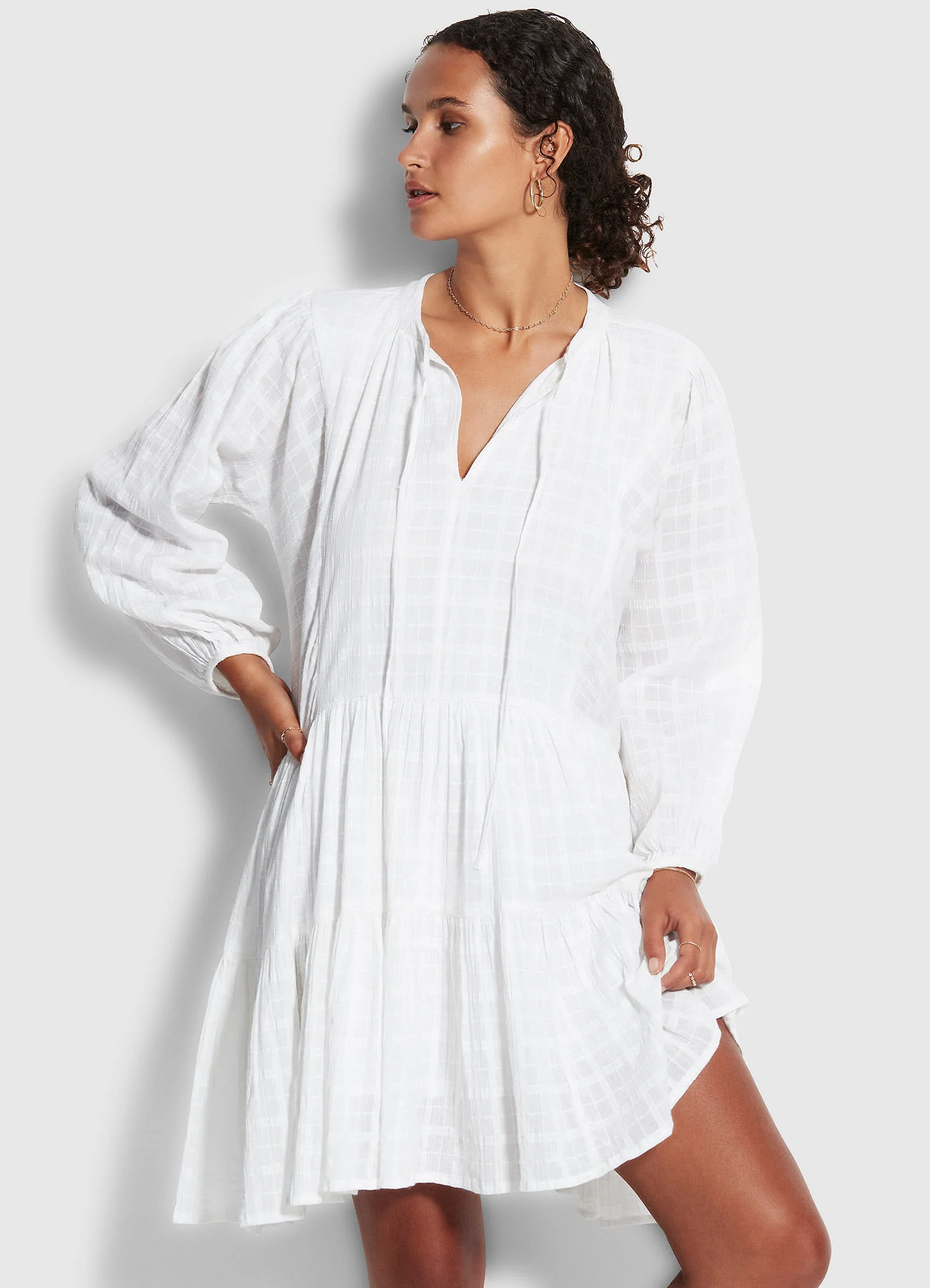 Drifter Tiered Dress - White - Image 4