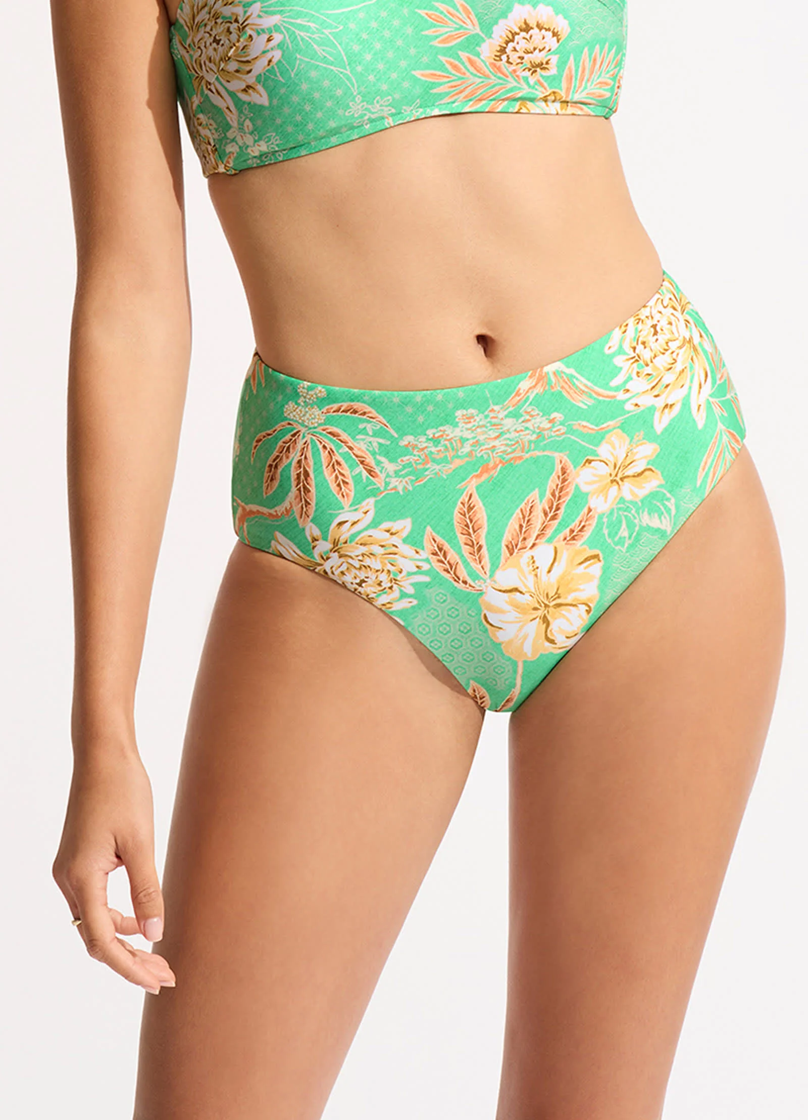 Eden High Waisted Bikini Bottom - Mint - Image 2
