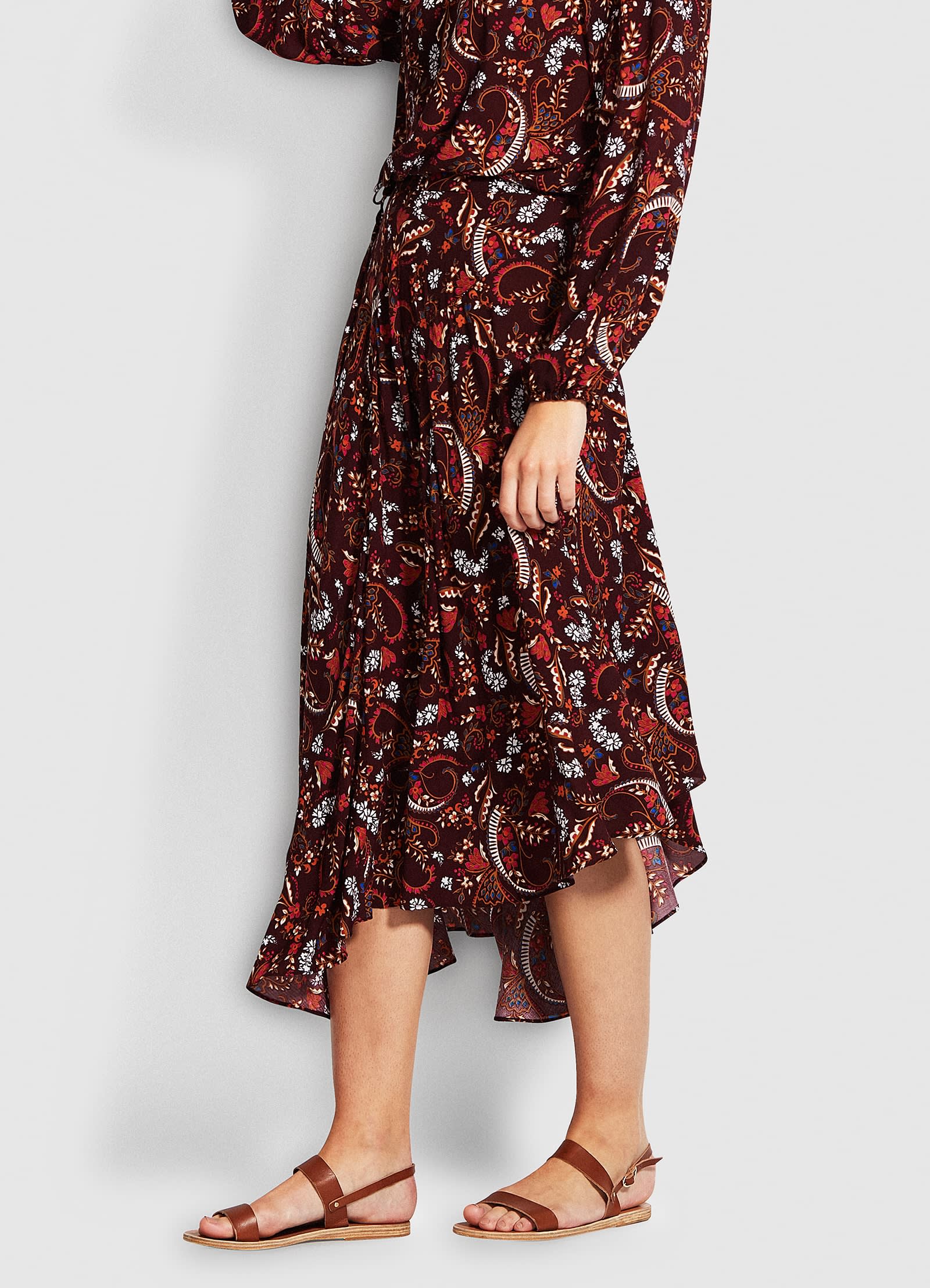 El Dorado Chloe Paisley Skirt - Maroon - Image 3