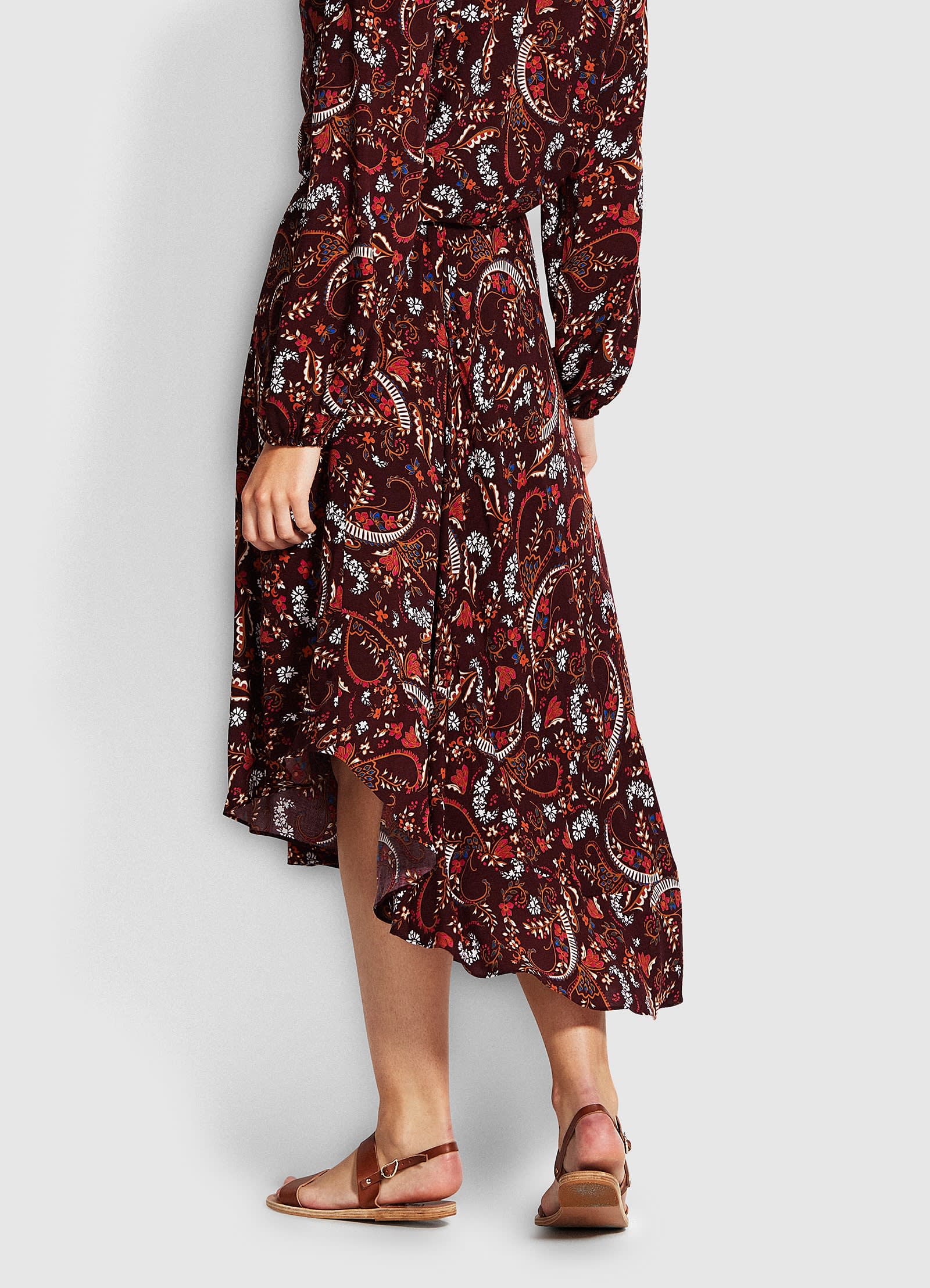 El Dorado Chloe Paisley Skirt - Maroon - Image 4