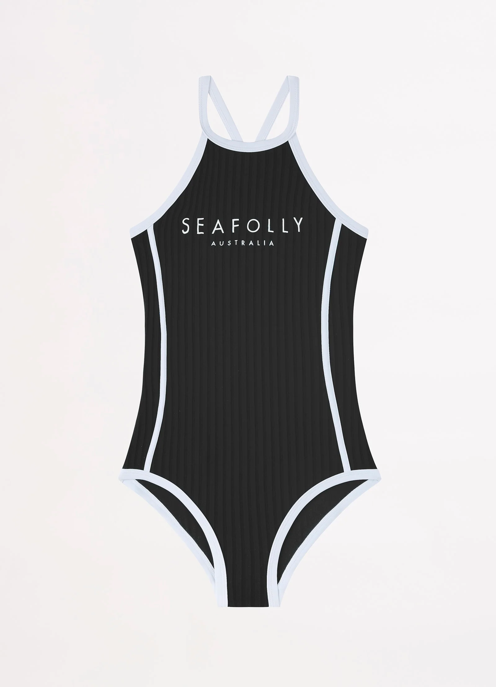 Essentials Girls High Neck One Piece - Black