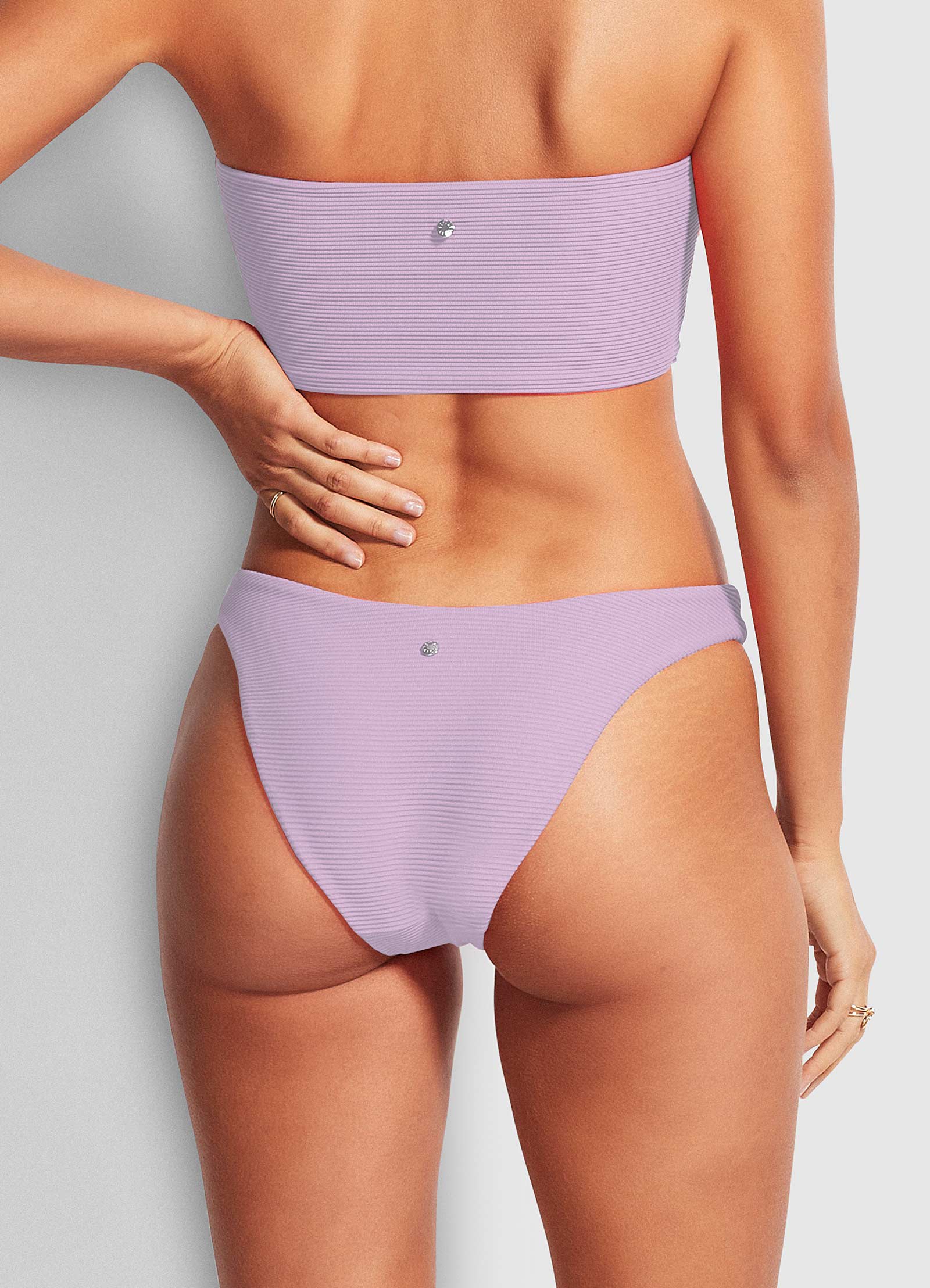 Essentials High Cut Bikini Bottom - Lilac - Image 4