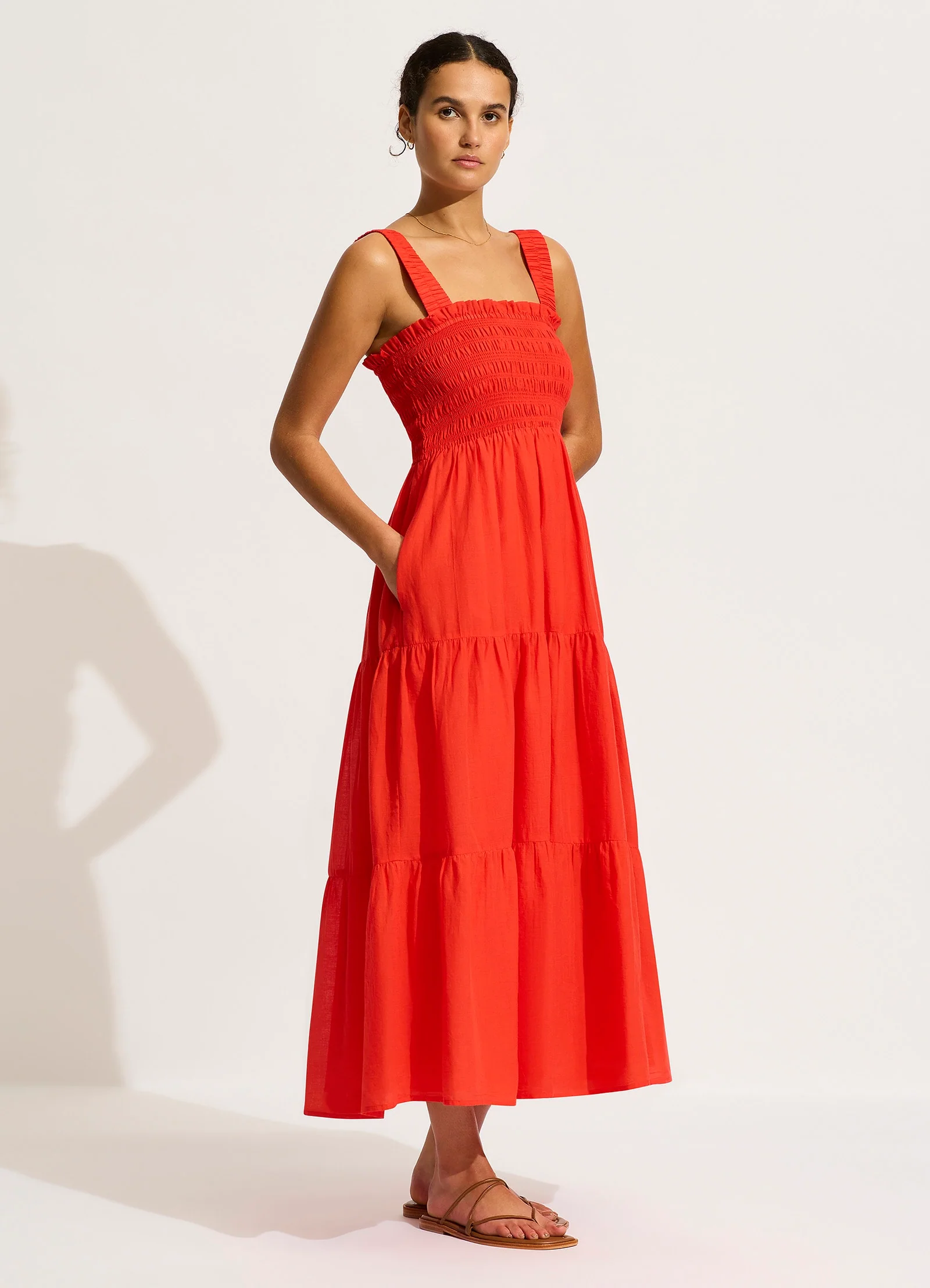 Faithful Midi Dress - Flame - Image 2