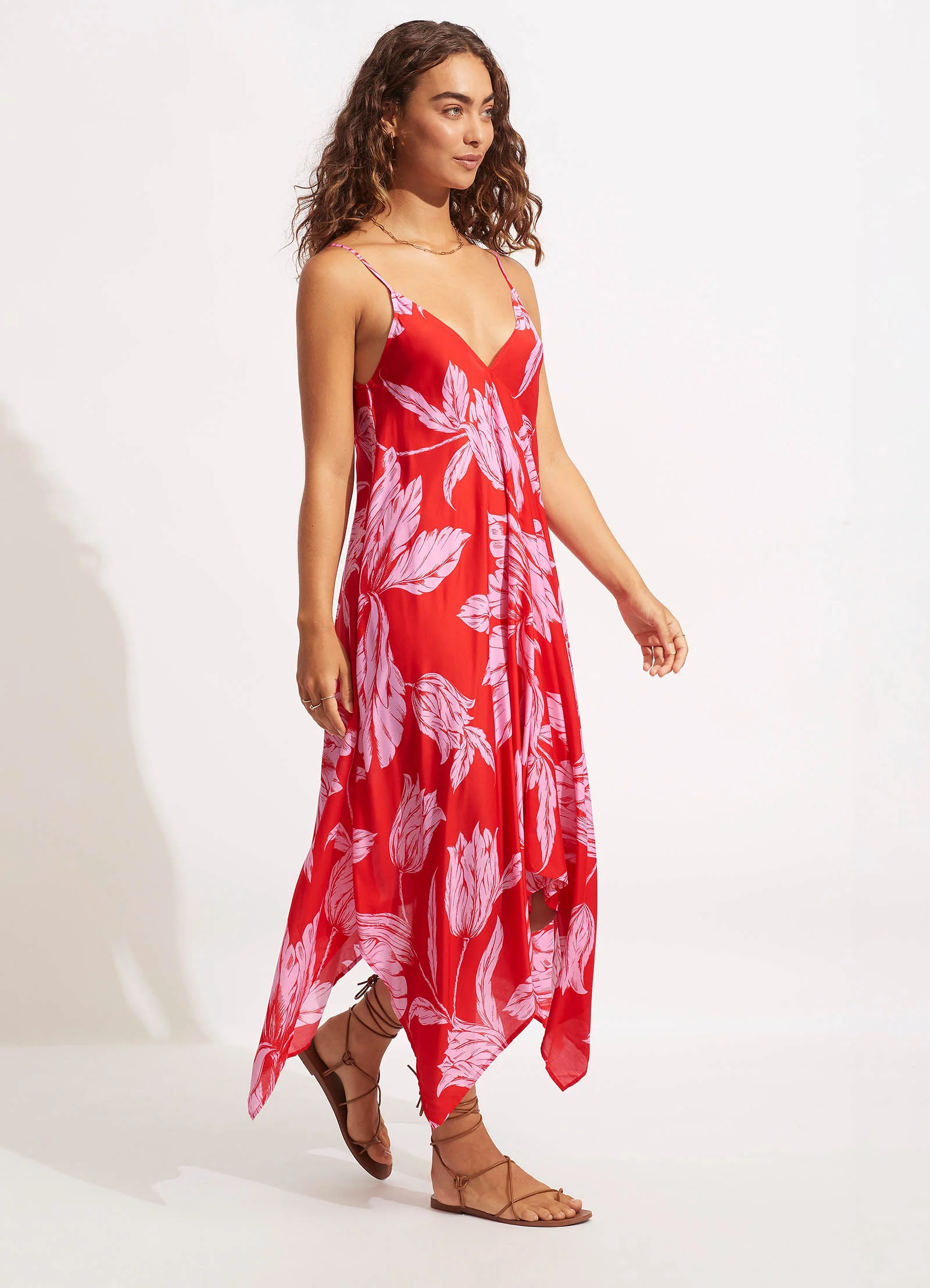 Fleur De Bloom Scarf Dress - Chilli - Image 3