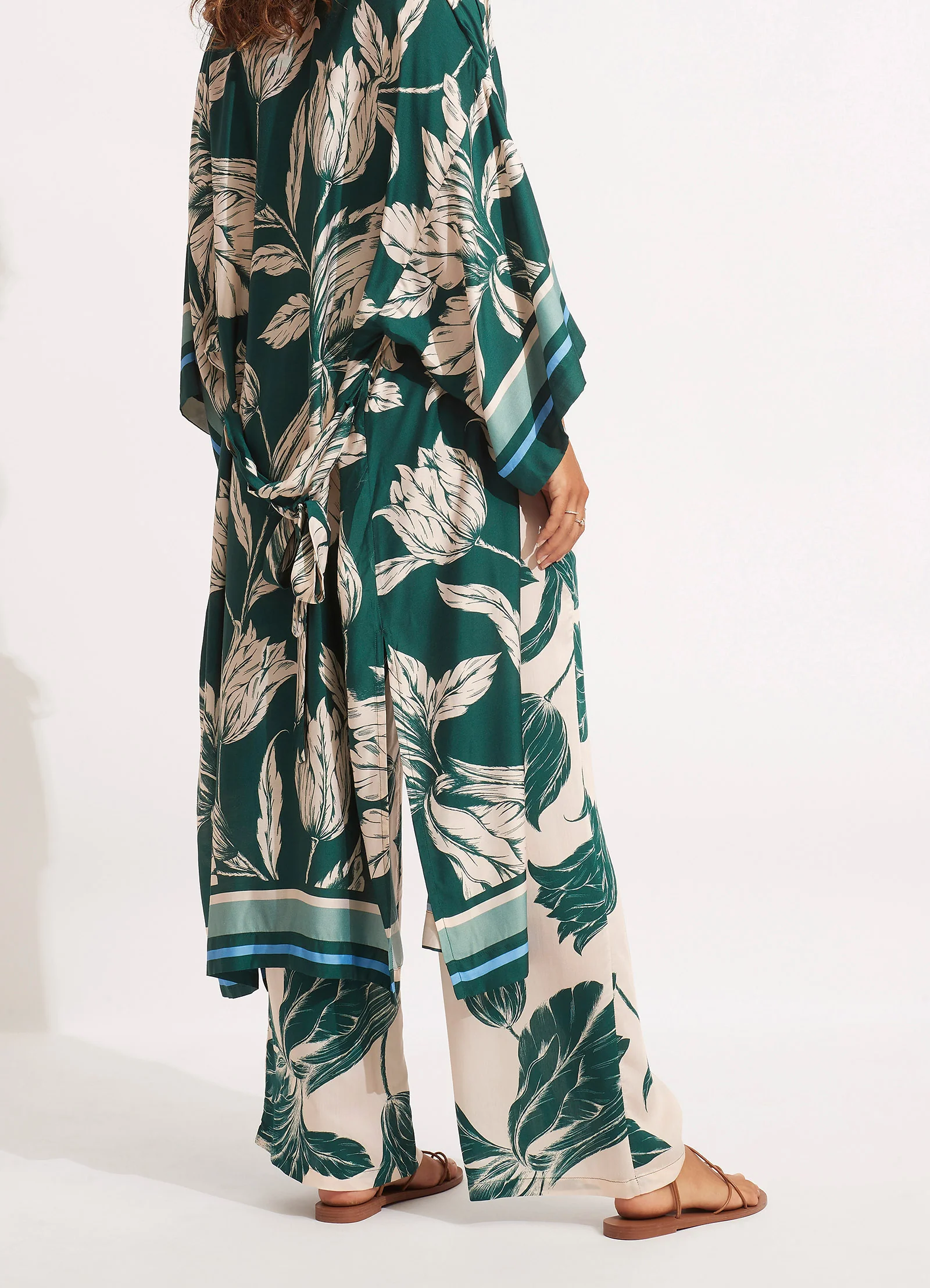 Fleur De Bloom Silk Pant - Evergreen - Image 3