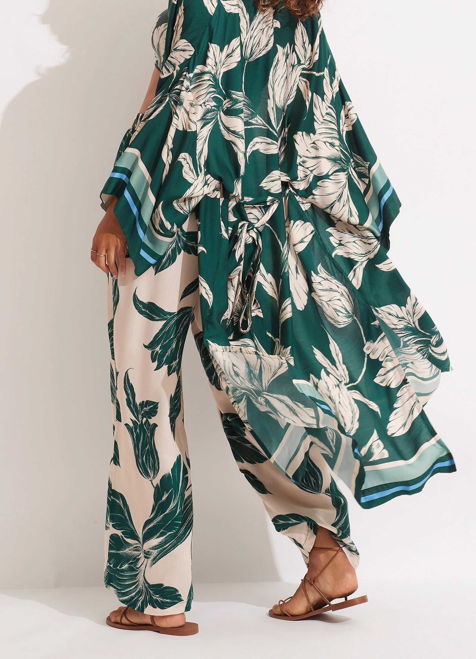 Fleur De Bloom Silk Pant - Evergreen - Image 4