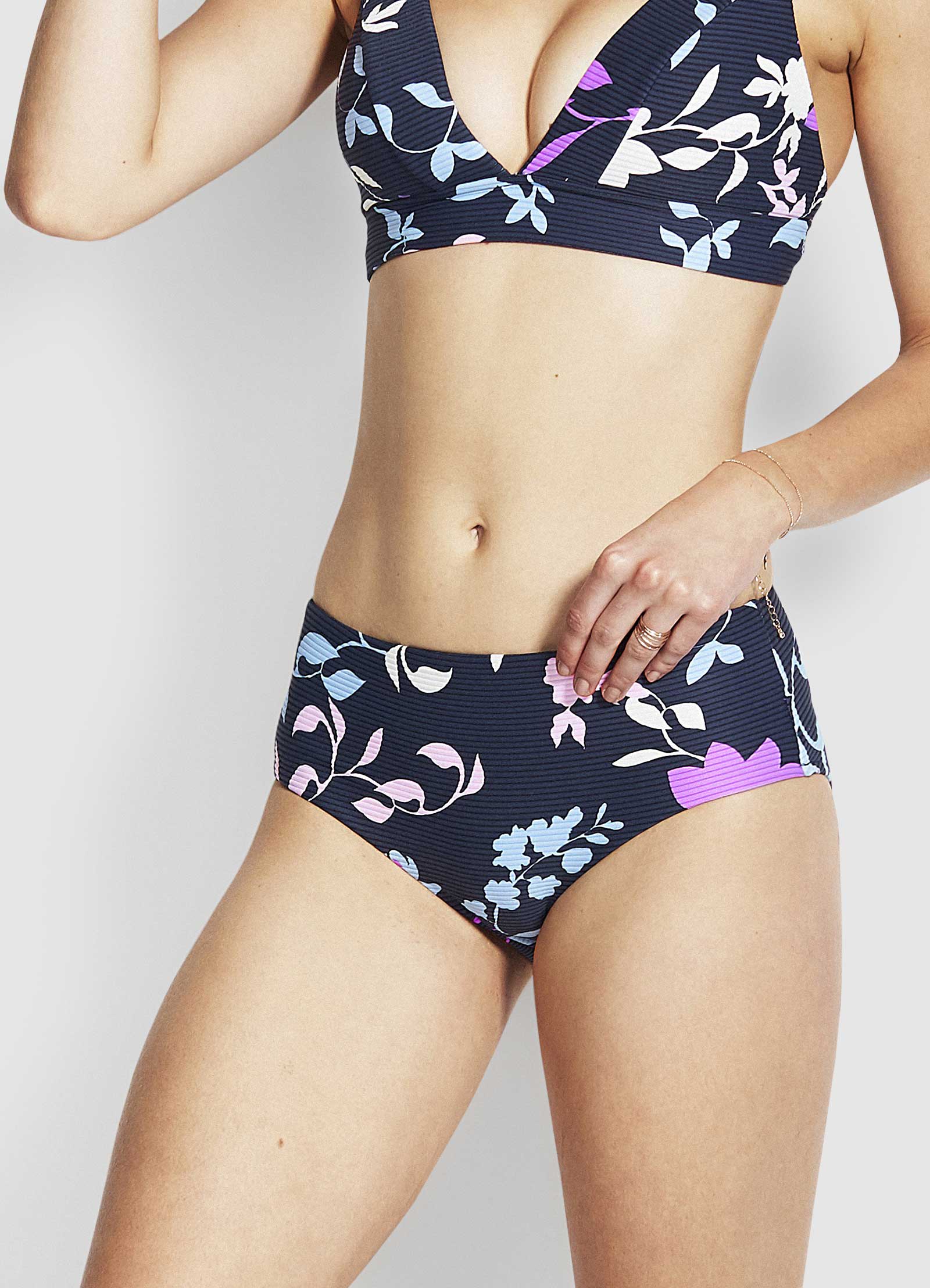 Florence Wide Side Retro Bikini Bottom - Indigo - Image 3