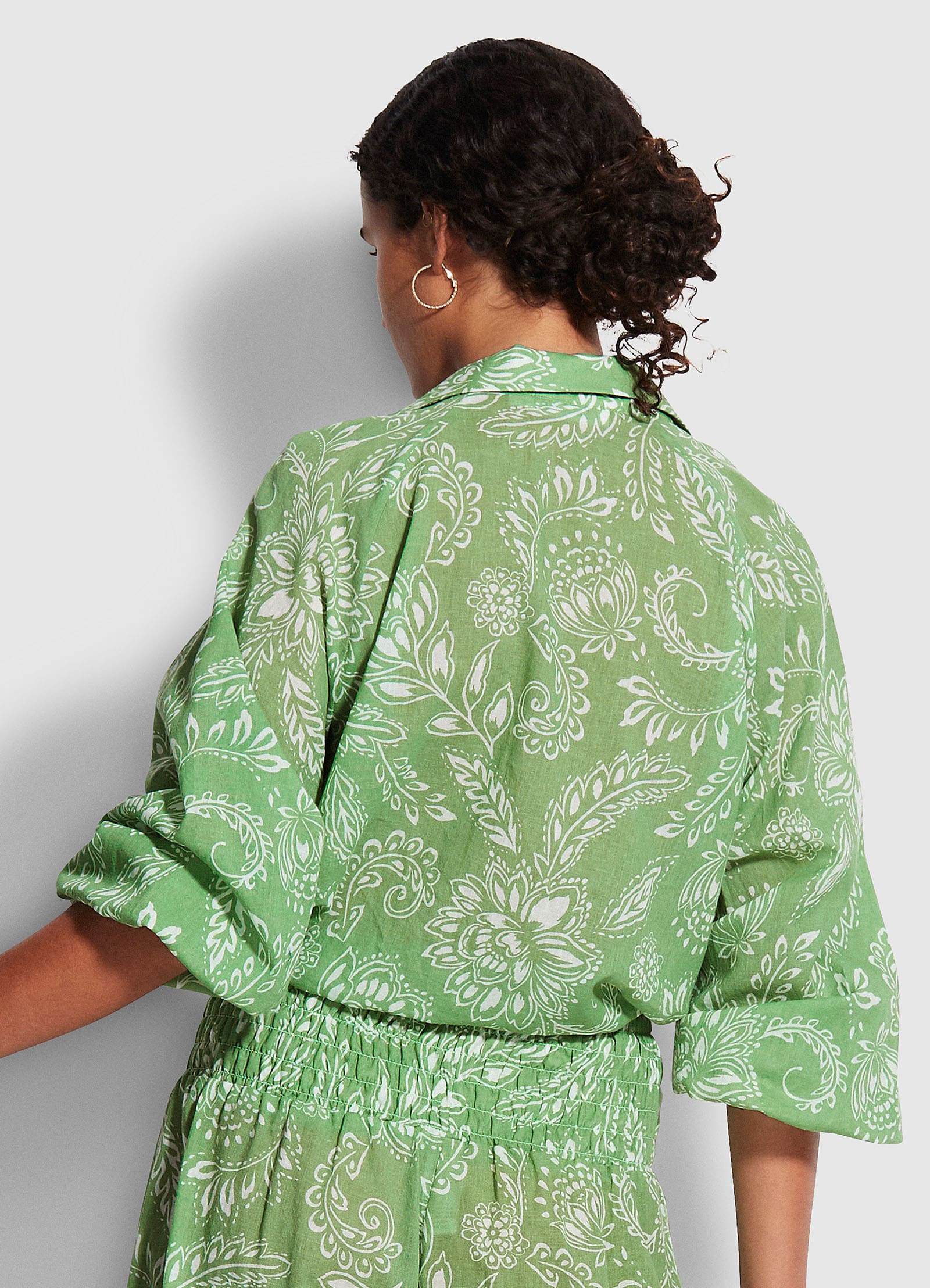 Folklore Crop Shirt - Green Tea - Image 3