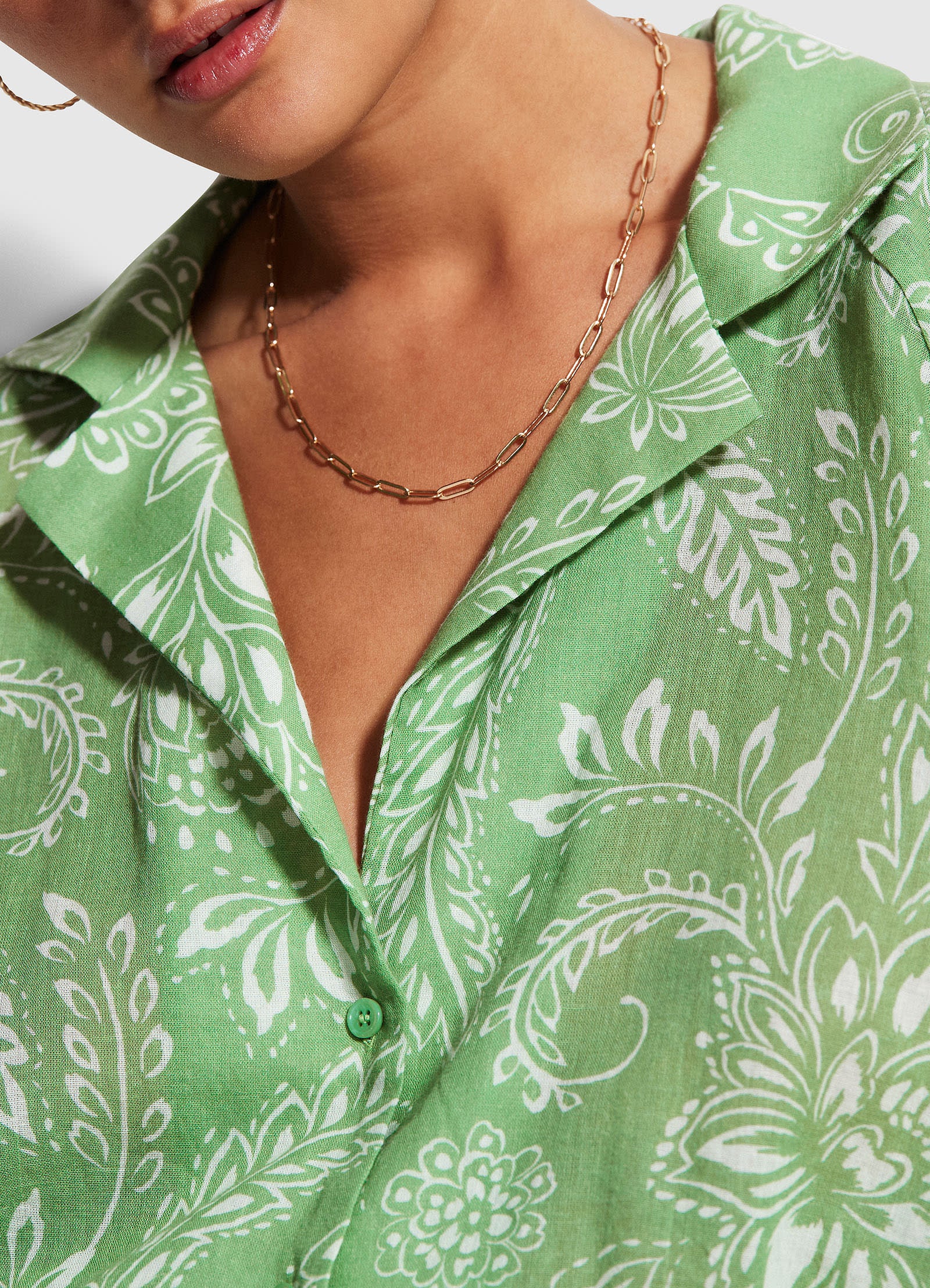 Folklore Crop Shirt - Green Tea - Image 4