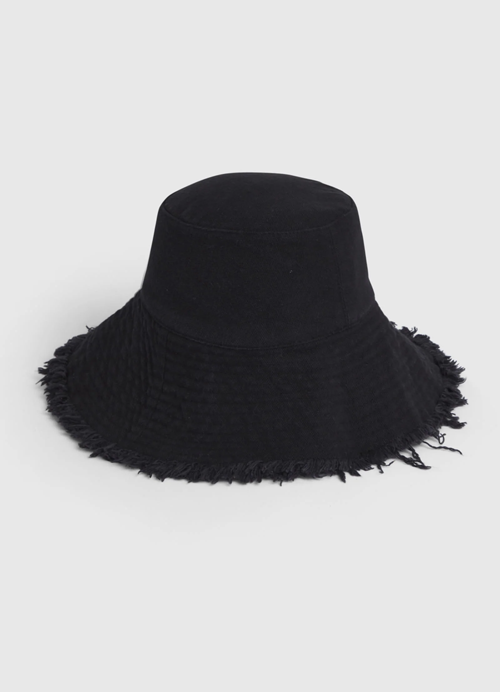 Fringe Bucket Hat - Black - Image 4