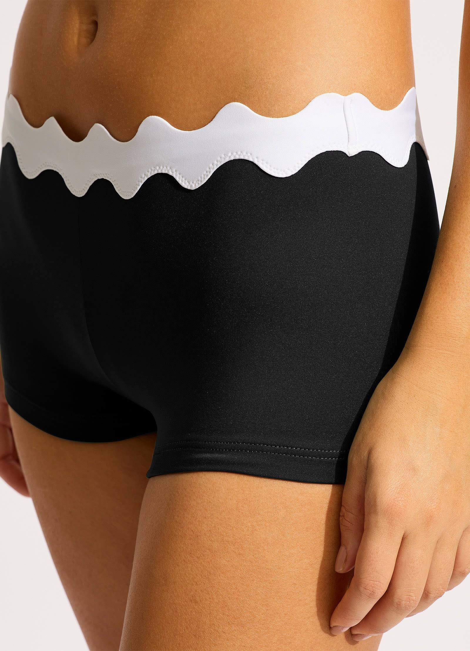 Gia Ric Rac Boyleg Bikini Bottom - Black - Image 5