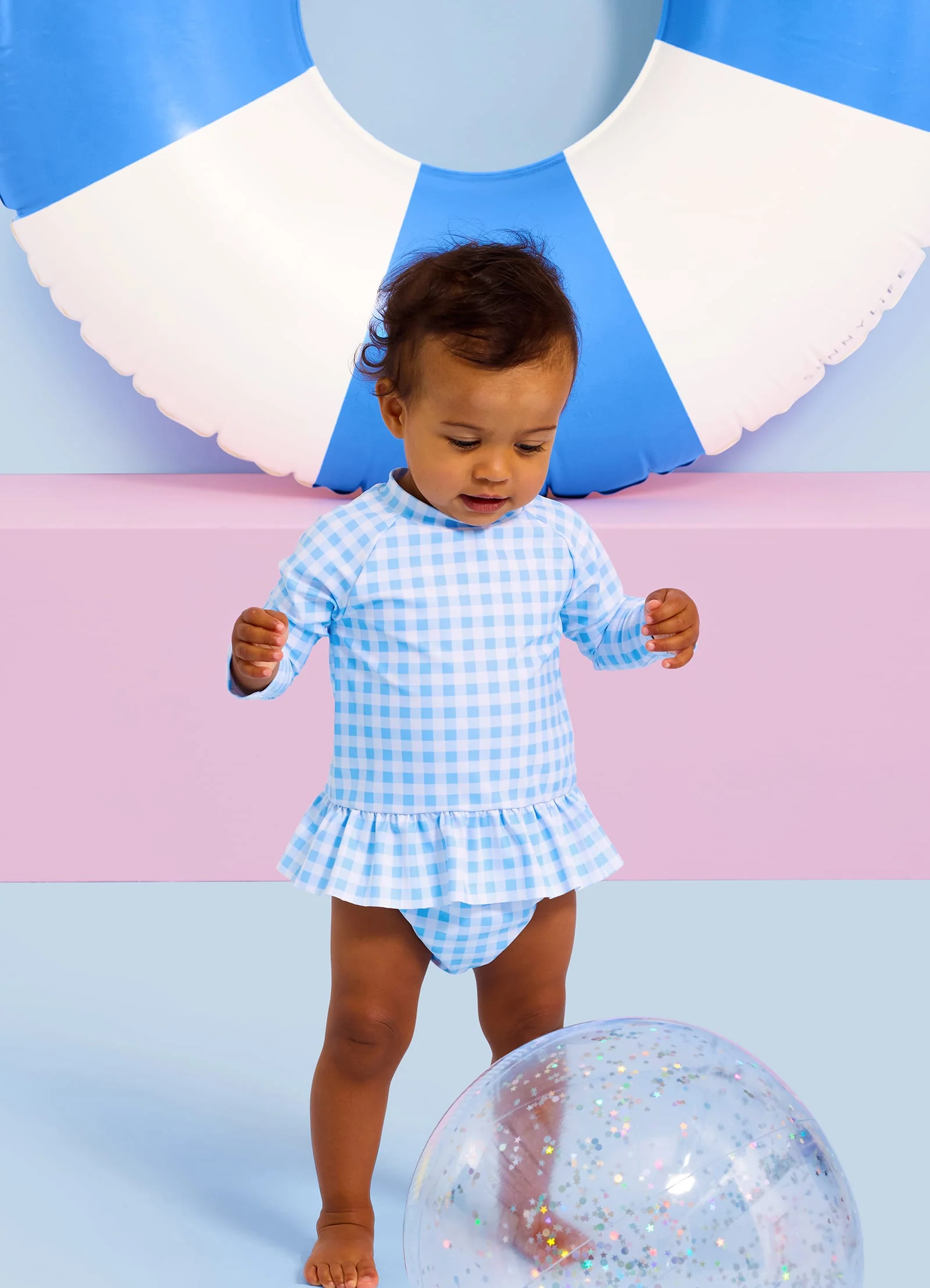 Gingham Rashie Set - Placid Blue - Image 6