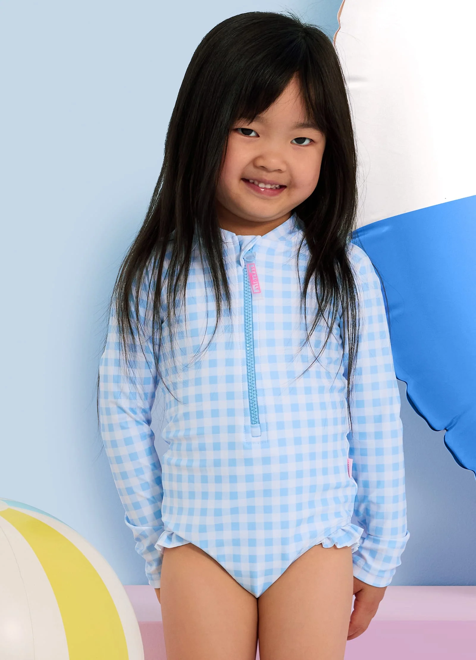 Gingham Sunsuit - Placid Blue