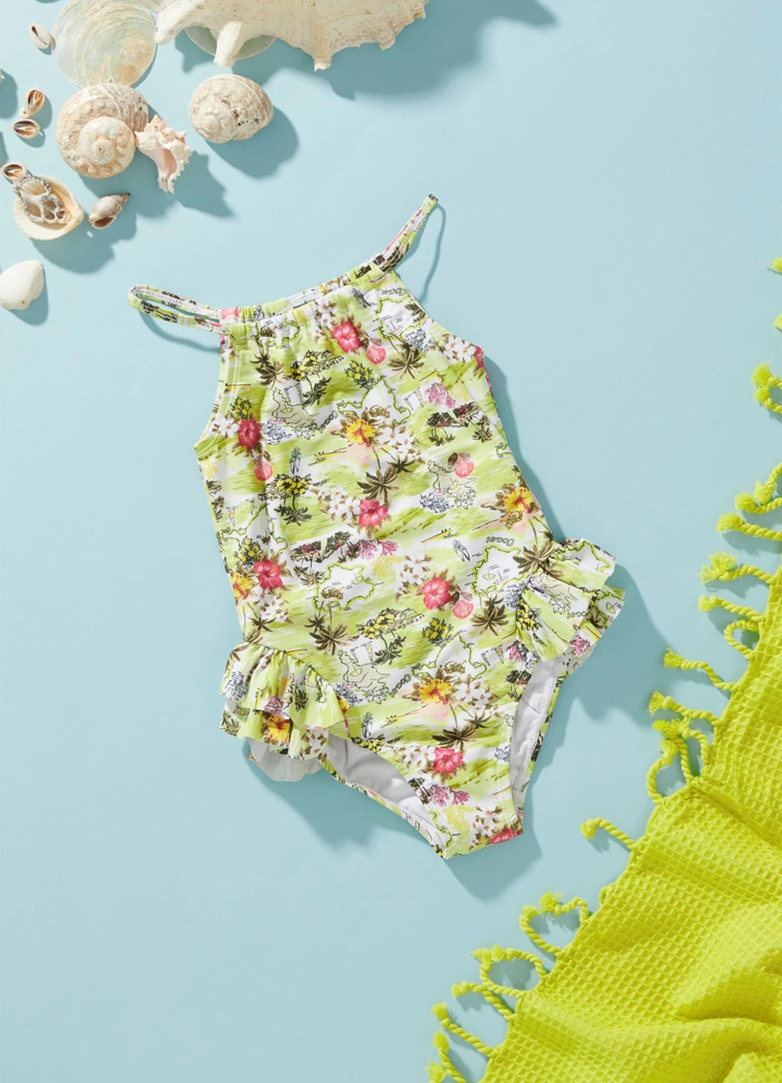 Girls Coast To Coast Halter Neck One  - Lime Coast - Image 2